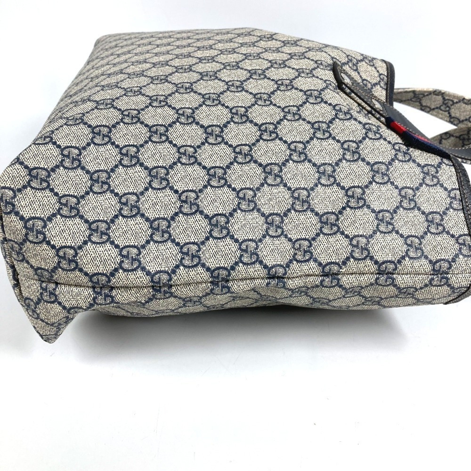 Gucci Sherry Line Navy Gg Supreme Shoulder Bag Tote Bag (Pre-Owned)