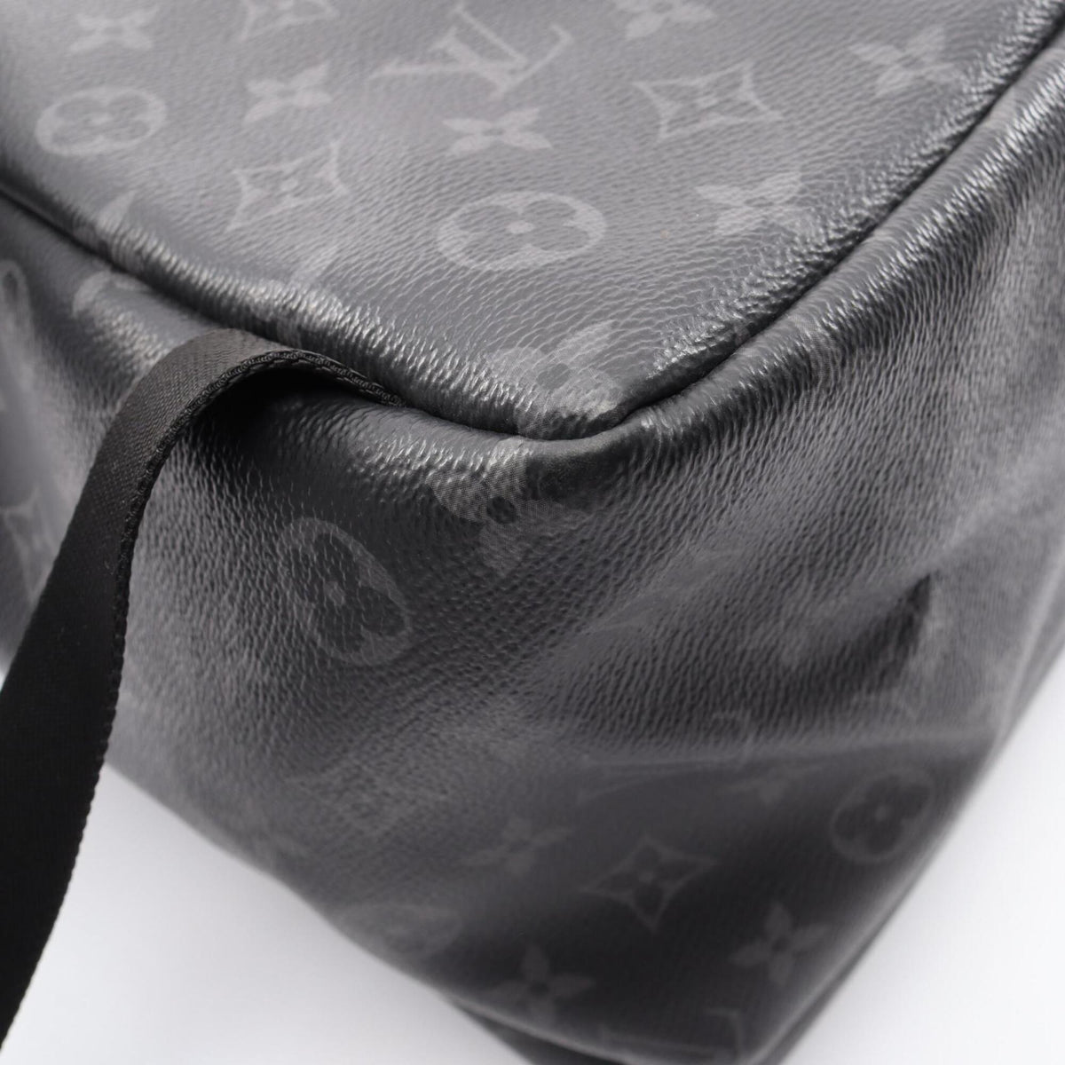 Louis Vuitton Black Pvc Leather Backpack Handbag (Pre-Owned)