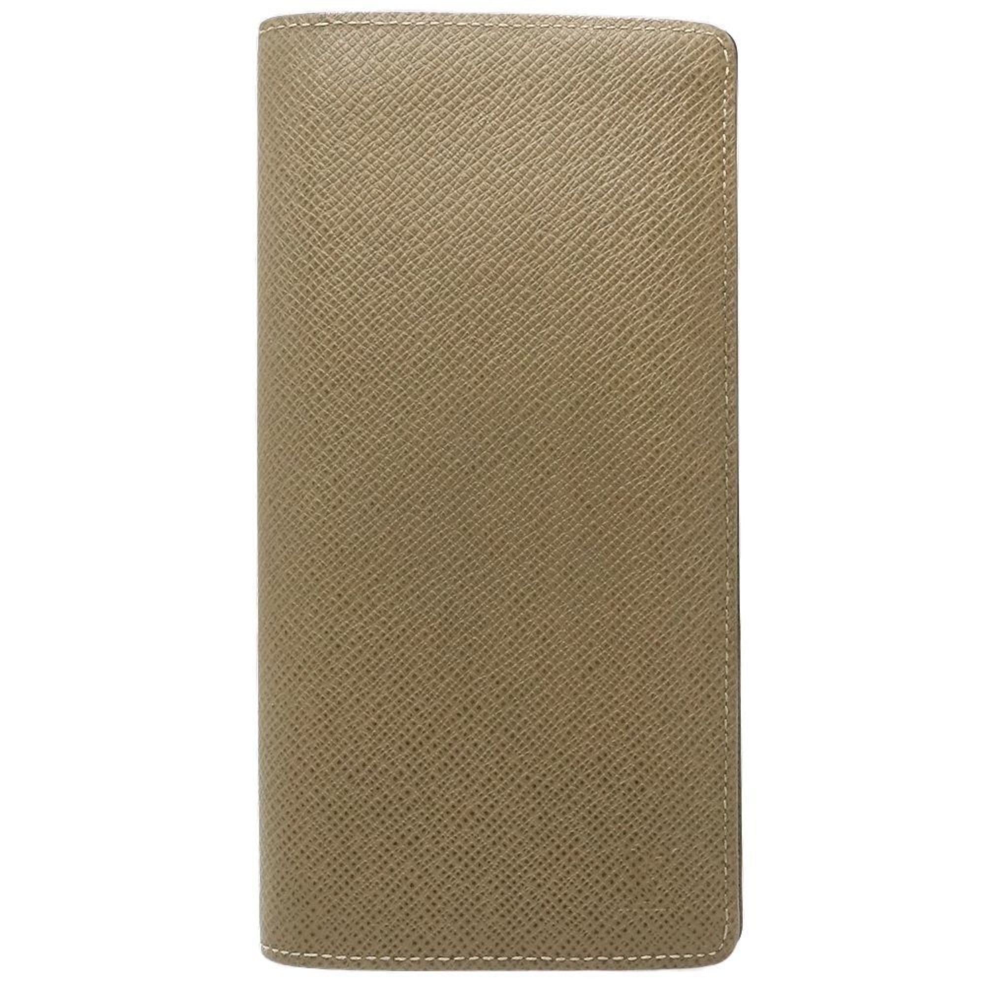Louis Vuitton Khaki Taiga Leather Long Wallet (Bi-Fold) (Pre-Owned)