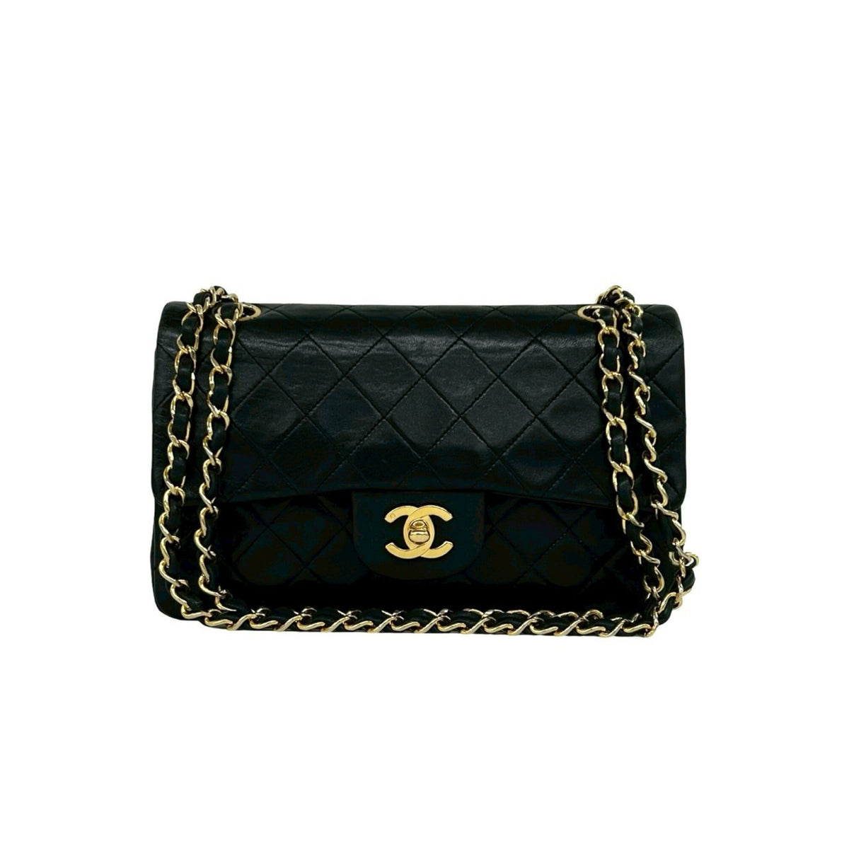 Chanel Black Leather Pochette Shoulder Bag (Pre-Owned)