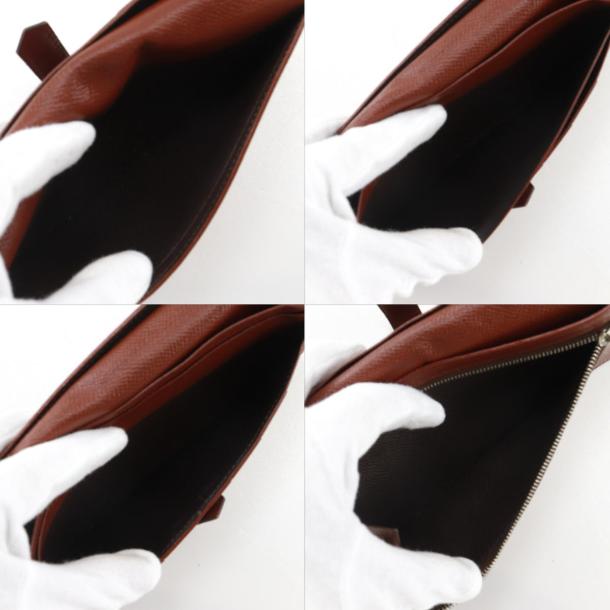 Hermes Bicolor Brown Epsom Leather Long Wallet (Bi-Fold) (Pre-Owned)