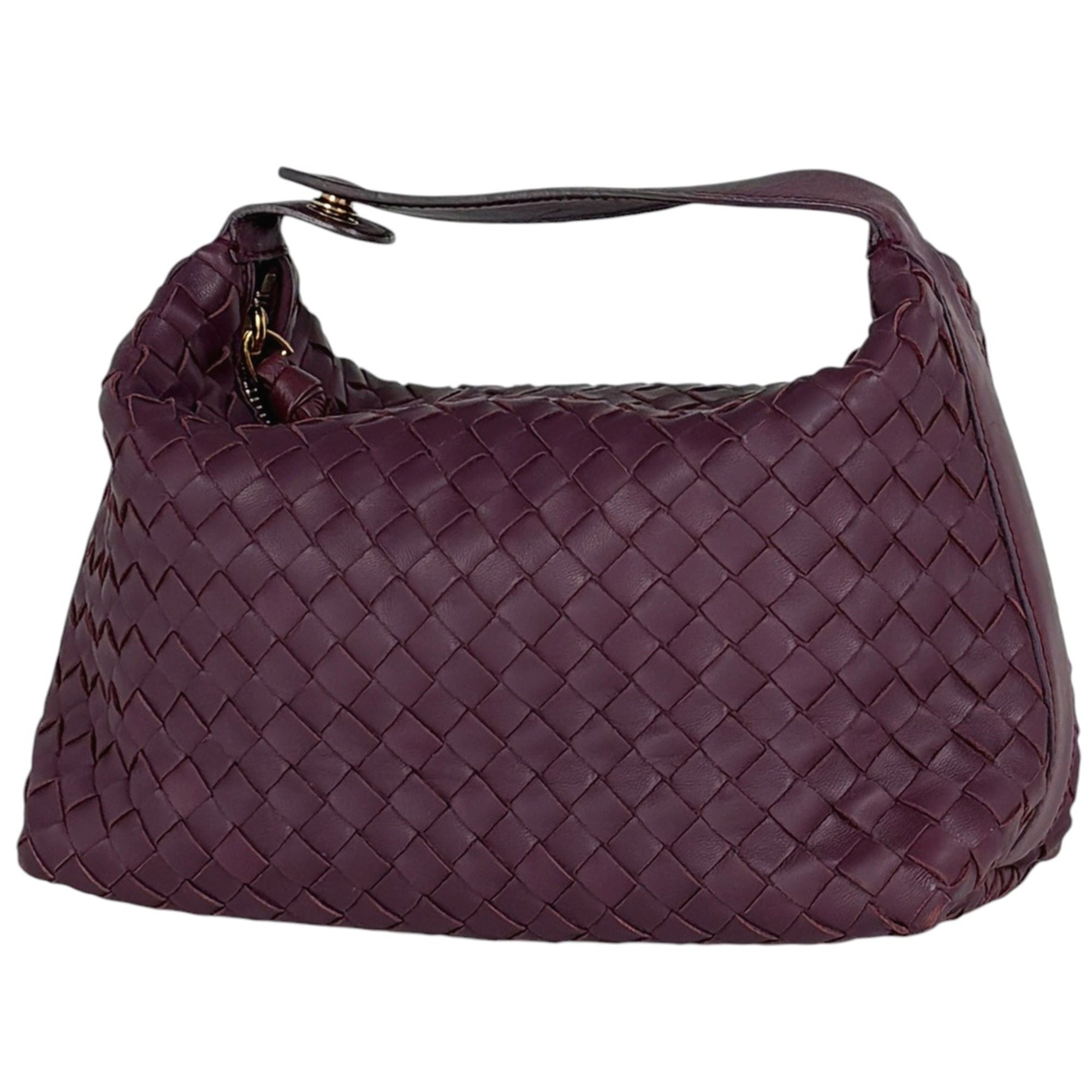 Bottega Veneta Bordeaux Intrecciato Leather Handbag Pouch (Pre-Owned)