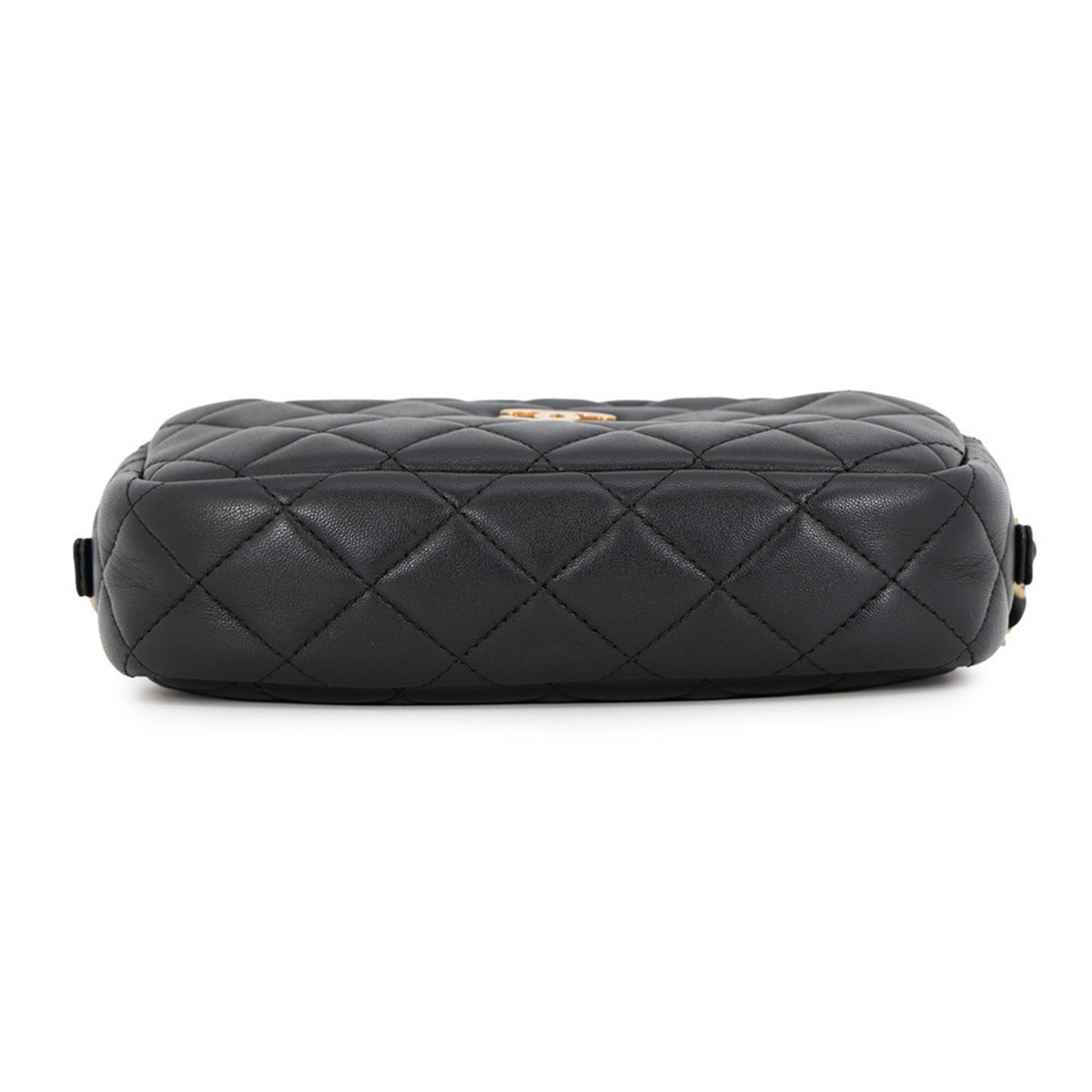 Chanel Black Leather Handbag Pochette Shoulder Bag (Pre-Owned)