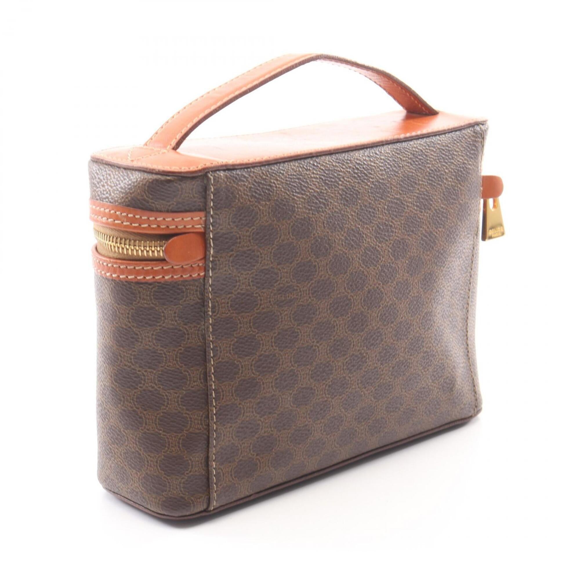 Celine Macadam Brown Coated Canvas Handbag (Pre-Owned)