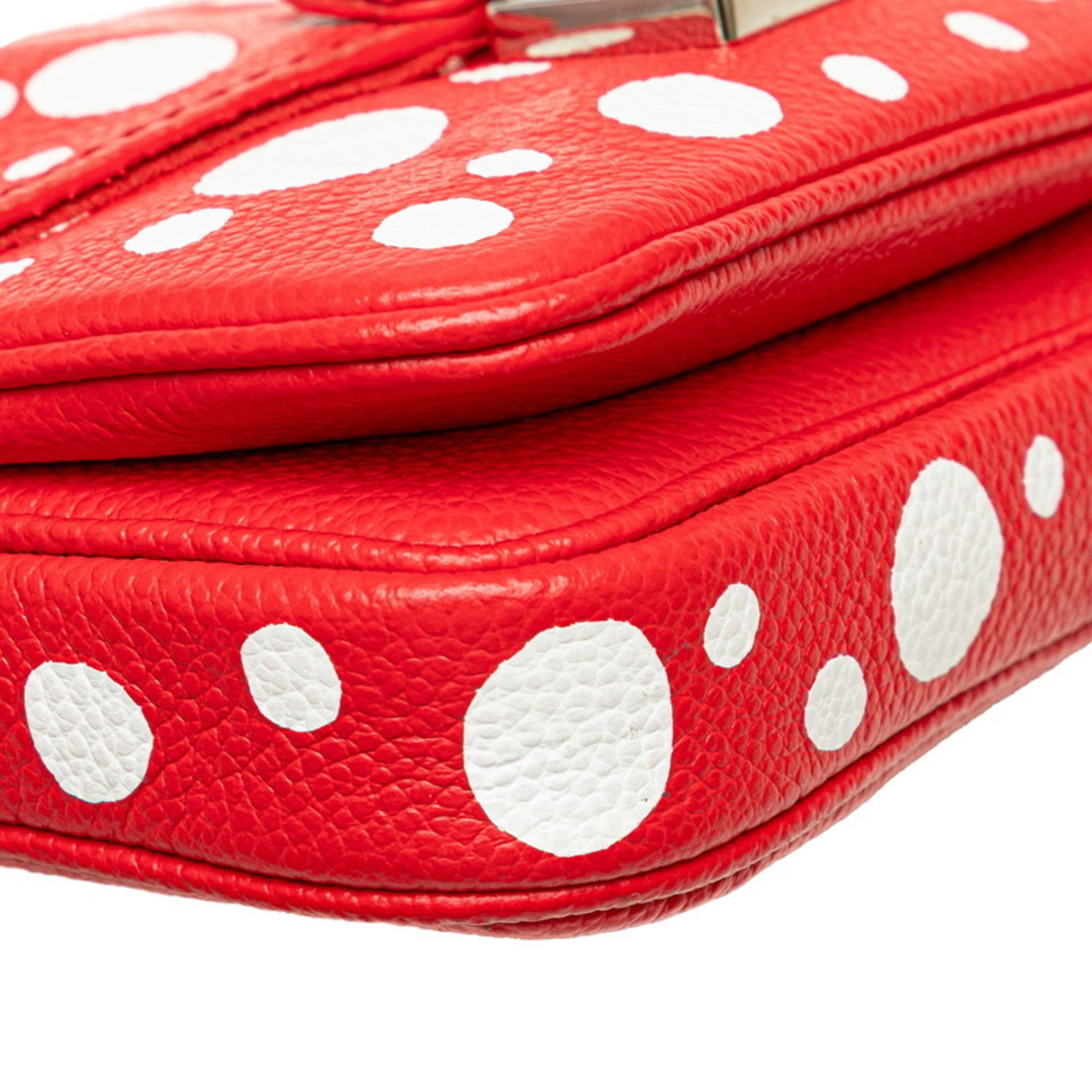 Louis Vuitton Yayoi Kusama Red Color White Leather Handbag Shoulder Bag (Pre-Owned)