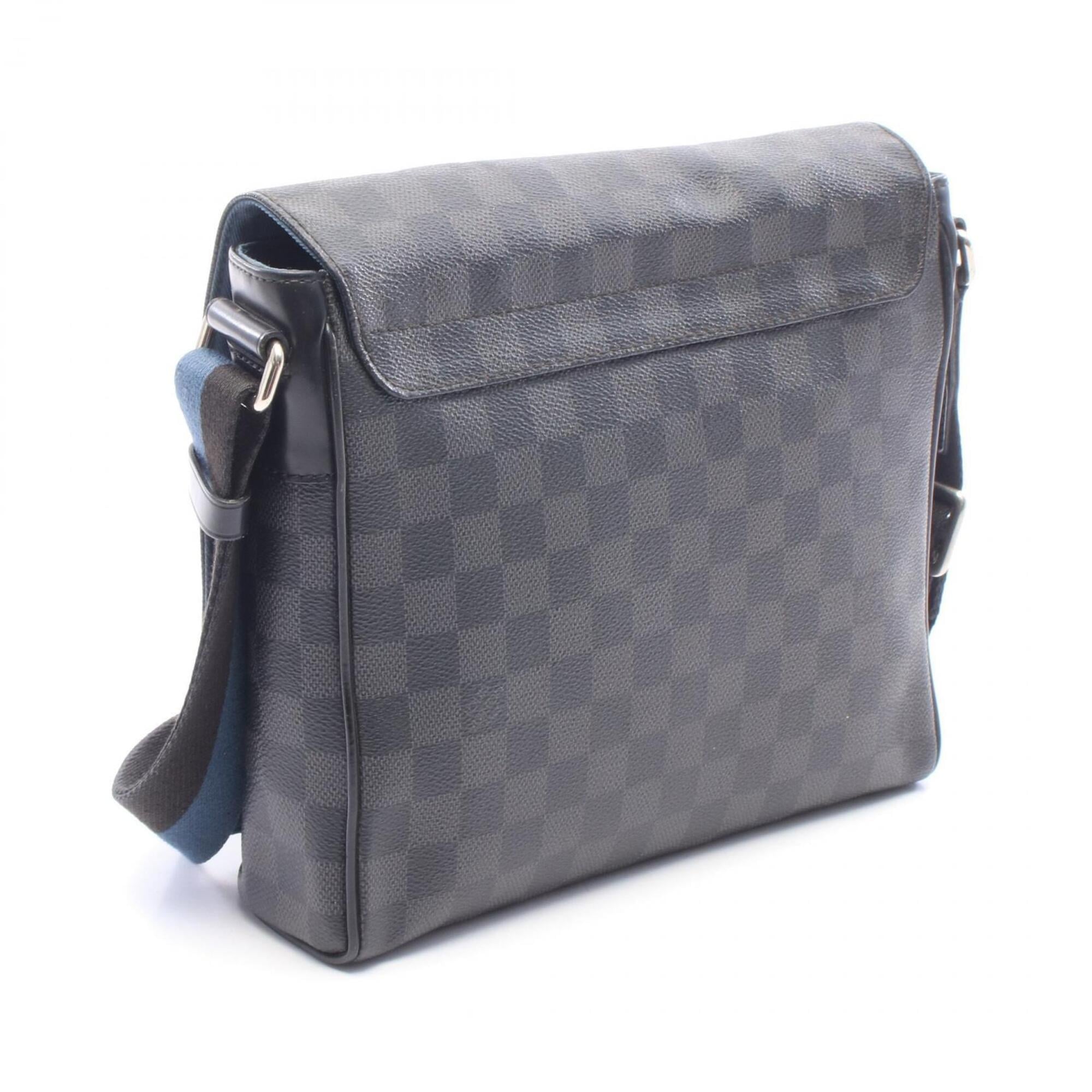 Louis Vuitton Black Coated Canvas Leather Handbag Shoulder Bag (Pre-Owned)