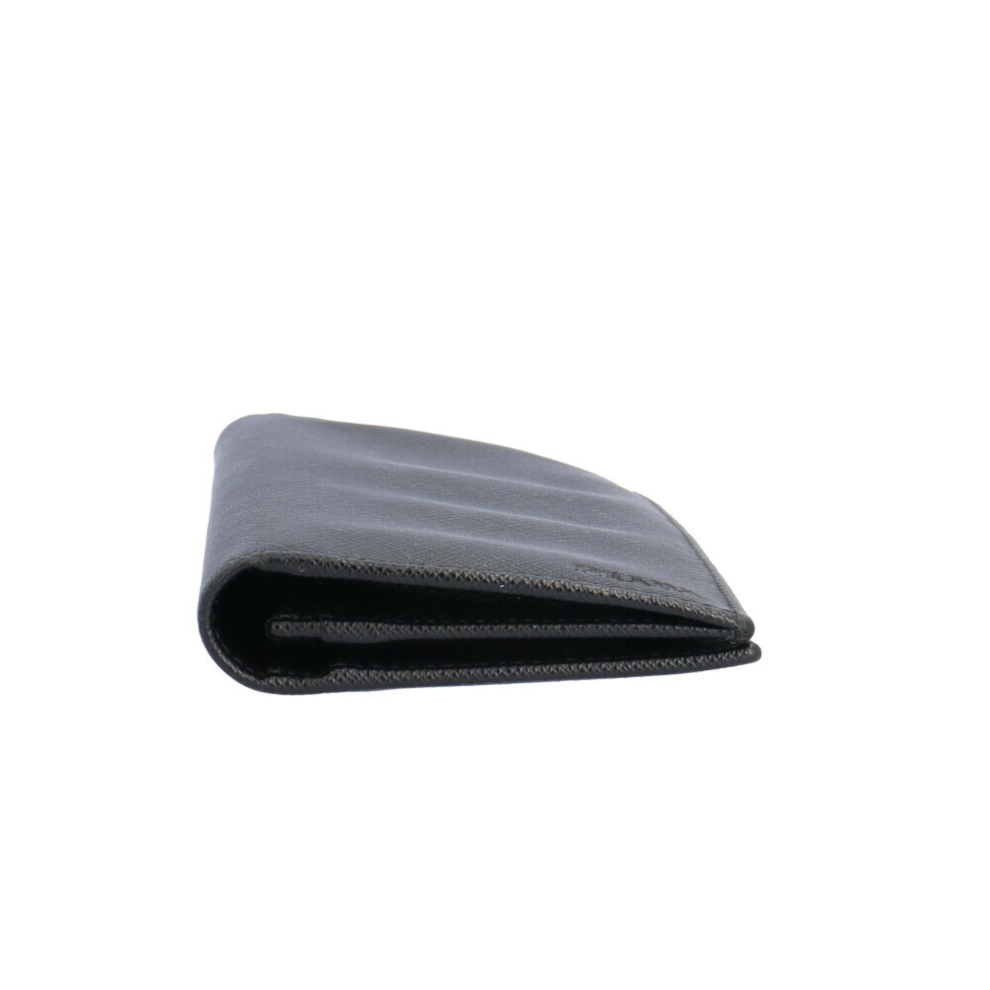 Prada Black Leather Long Wallet (Bi-Fold) (Pre-Owned)