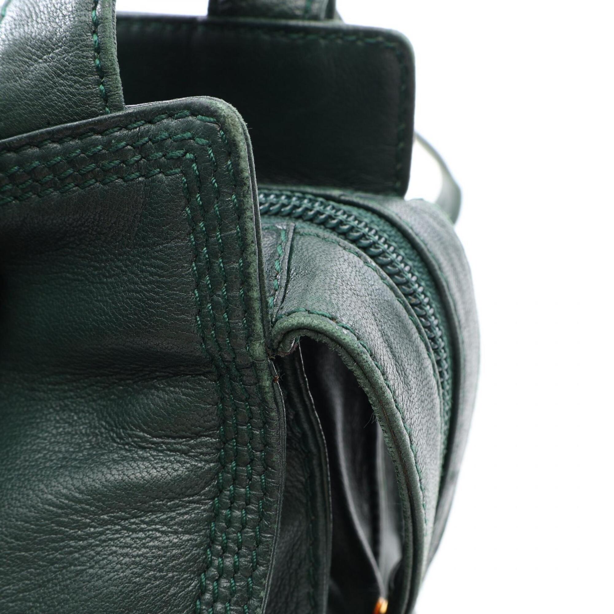 Loewe Green Leather Handbag Tote Bag (Pre-Owned)