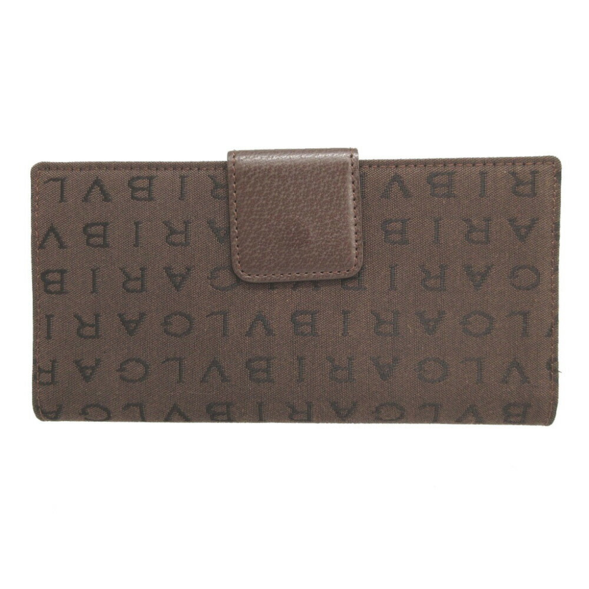 Bvlgari Brown Canvas Long Wallet (Bi-Fold) (Pre-Owned)