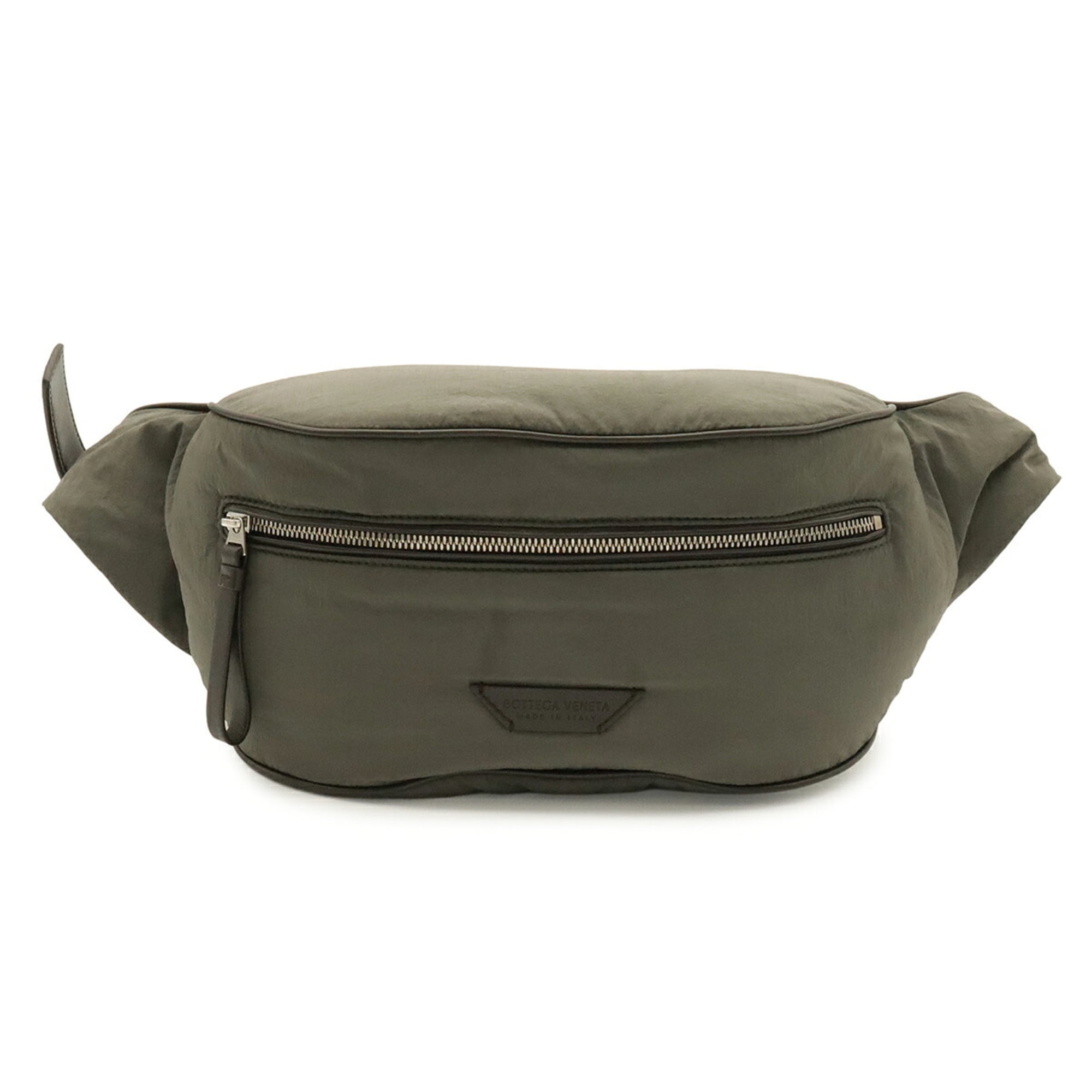 Bottega Veneta Black Gray Nylon Leather Pouch Sling Bag (Pre-Owned)