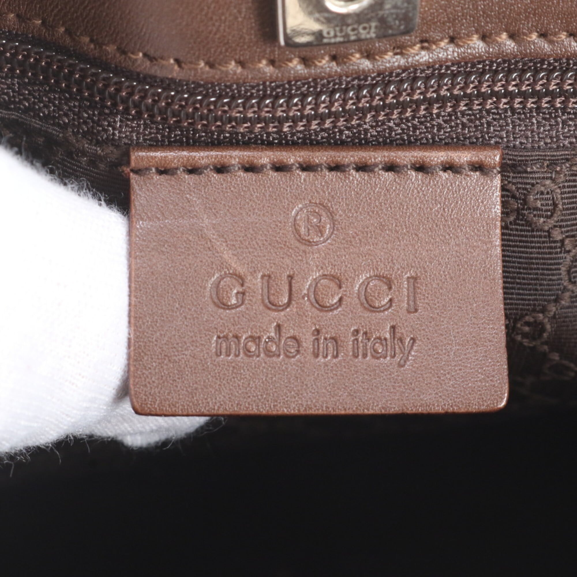 Gucci Brown Leather Handbag Tote Bag (Pre-Owned)