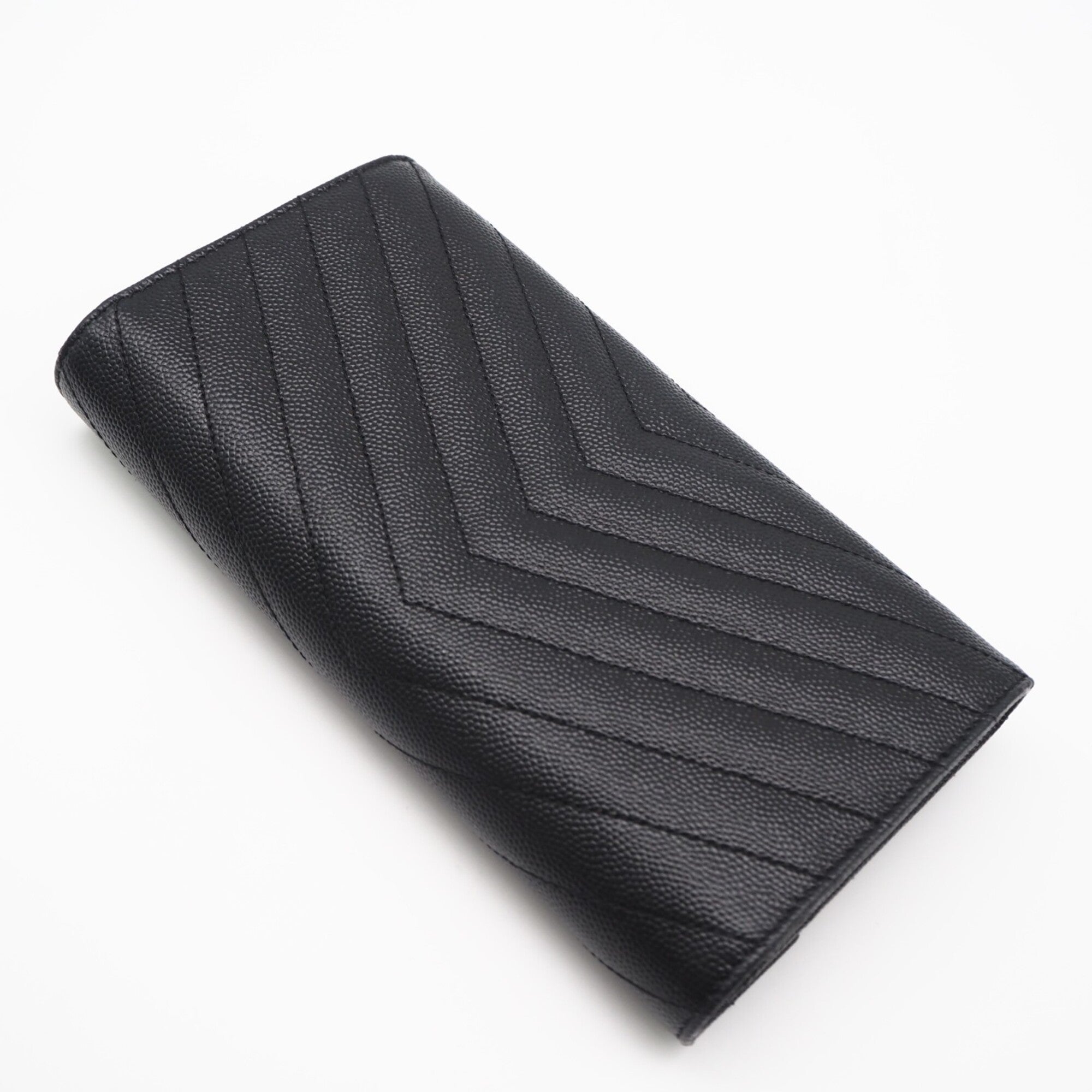 Saint Laurent Black Leather Long Wallet (Bi-Fold) (Pre-Owned)