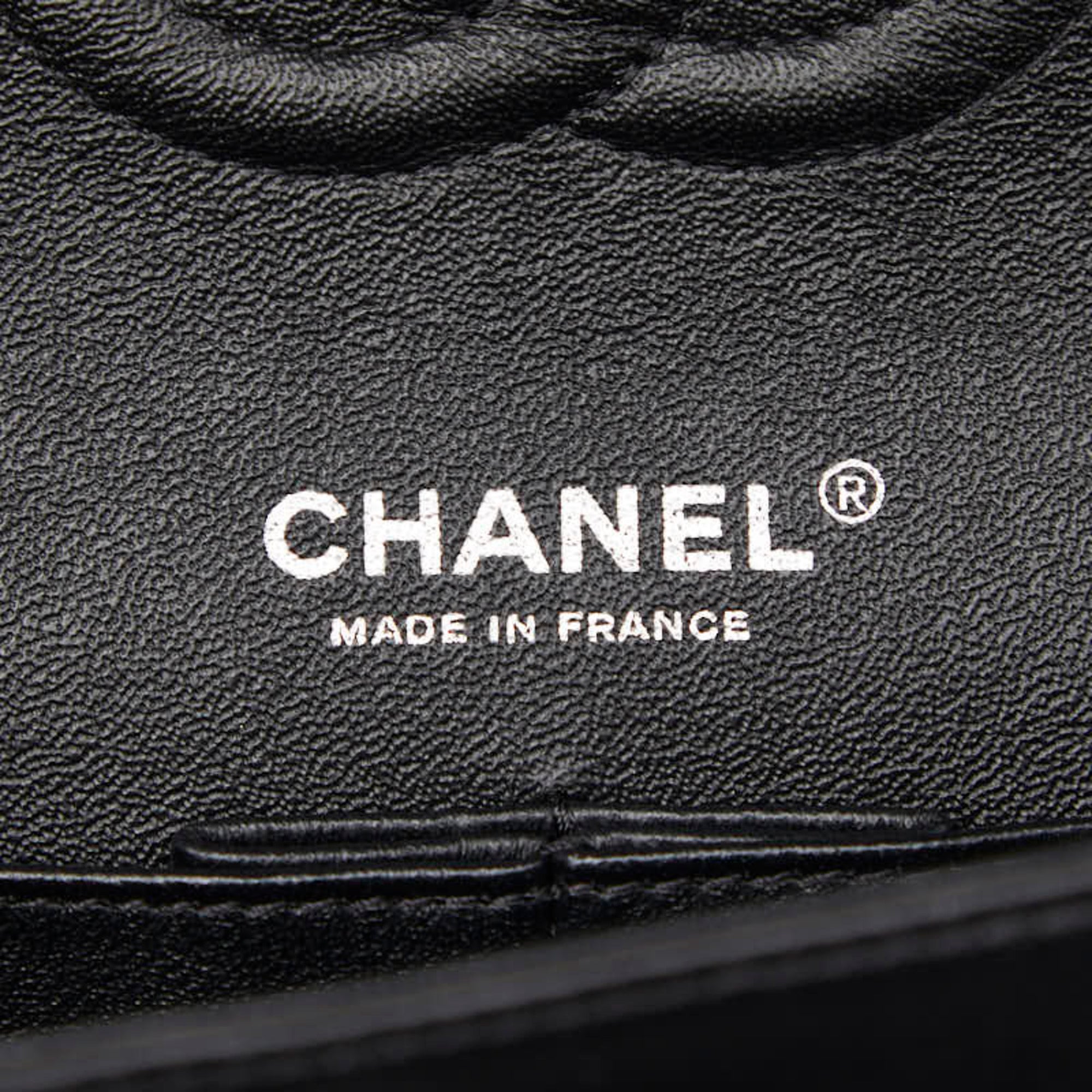 Chanel Black White Satin Leather Shoulder Bag (Pre-Owned)