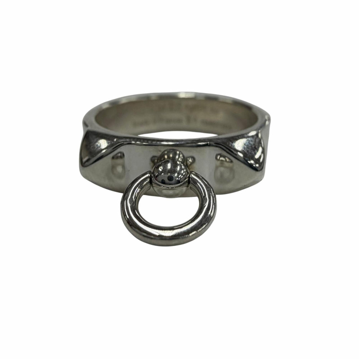 Hermes Silver Silver 925 Band Ring (Pre-Owned)