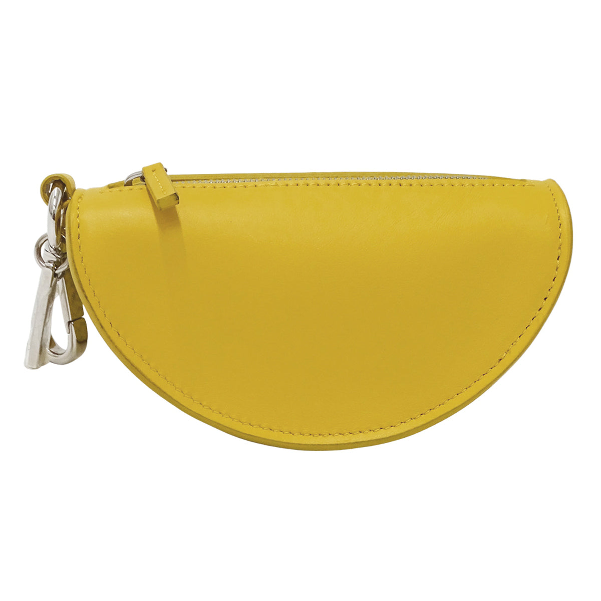 Fendi Yellow Leather Wool Handbag Pouch (Pre-Owned)