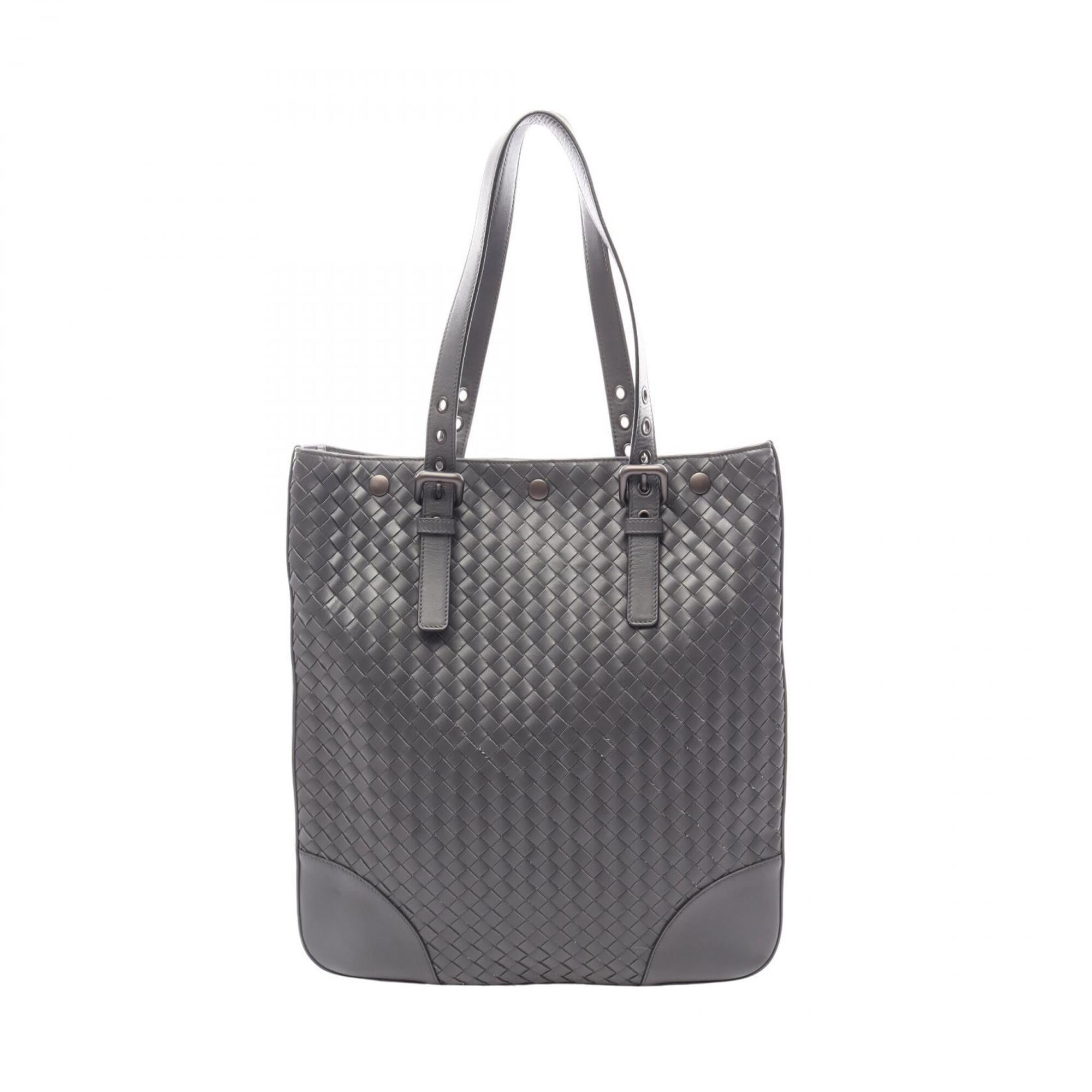 Bottega Veneta Gray Intrecciato Handbag Tote Bag (Pre-Owned)