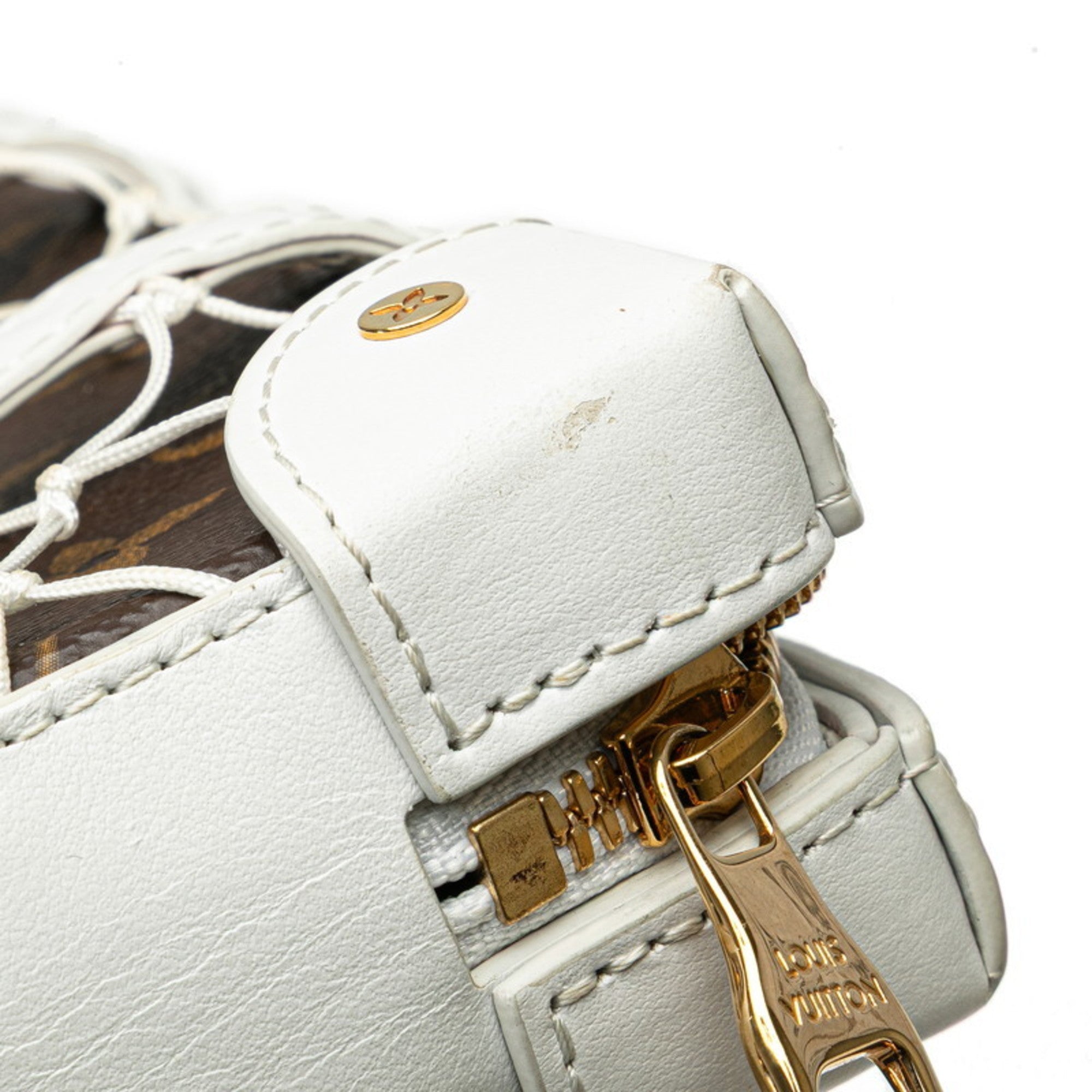 Louis Vuitton Brown White Pvc Leather Shoulder Bag Sling Bag (Pre-Owned)