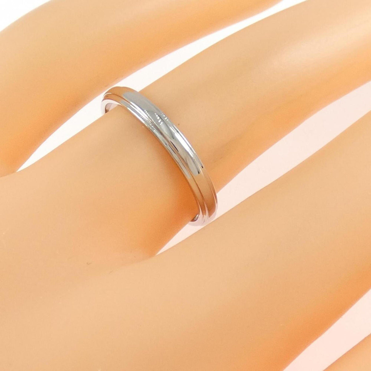 Cartier Silver Platinum 950 Band Ring (Pre-Owned)