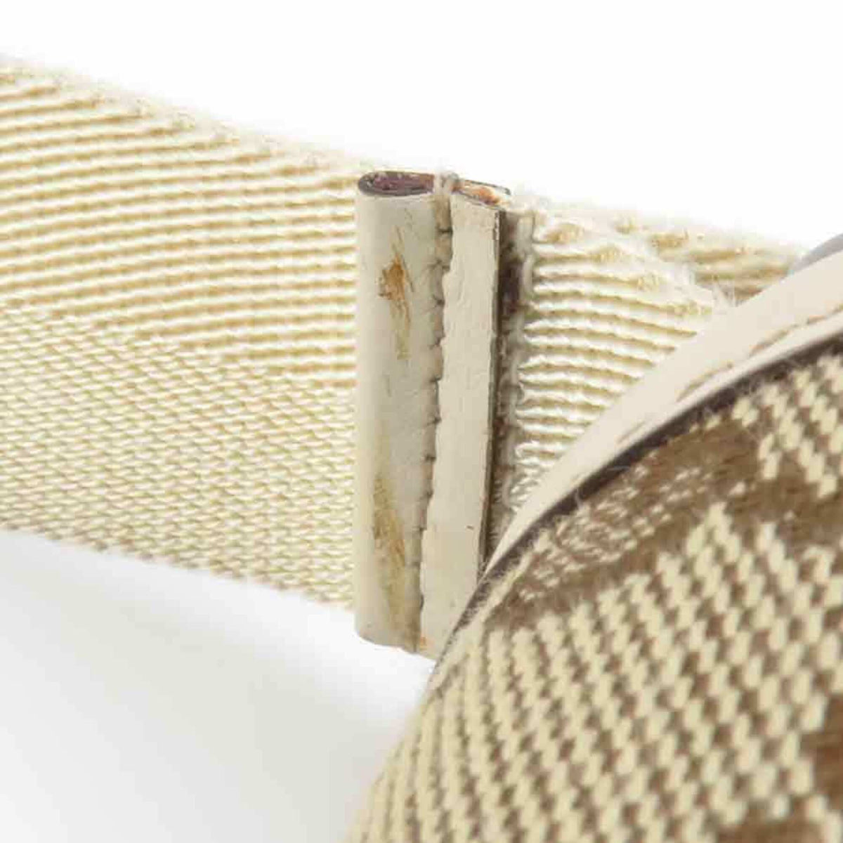 Gucci Brown Ivory Gg Canvas Leather Shoulder Bag (Pre-Owned)