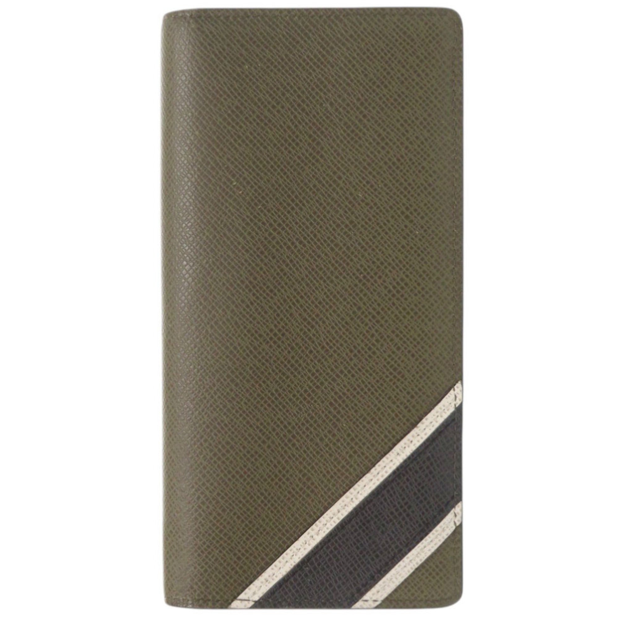 Louis Vuitton Khaki Taiga Leather Long Wallet (Bi-Fold) (Pre-Owned)