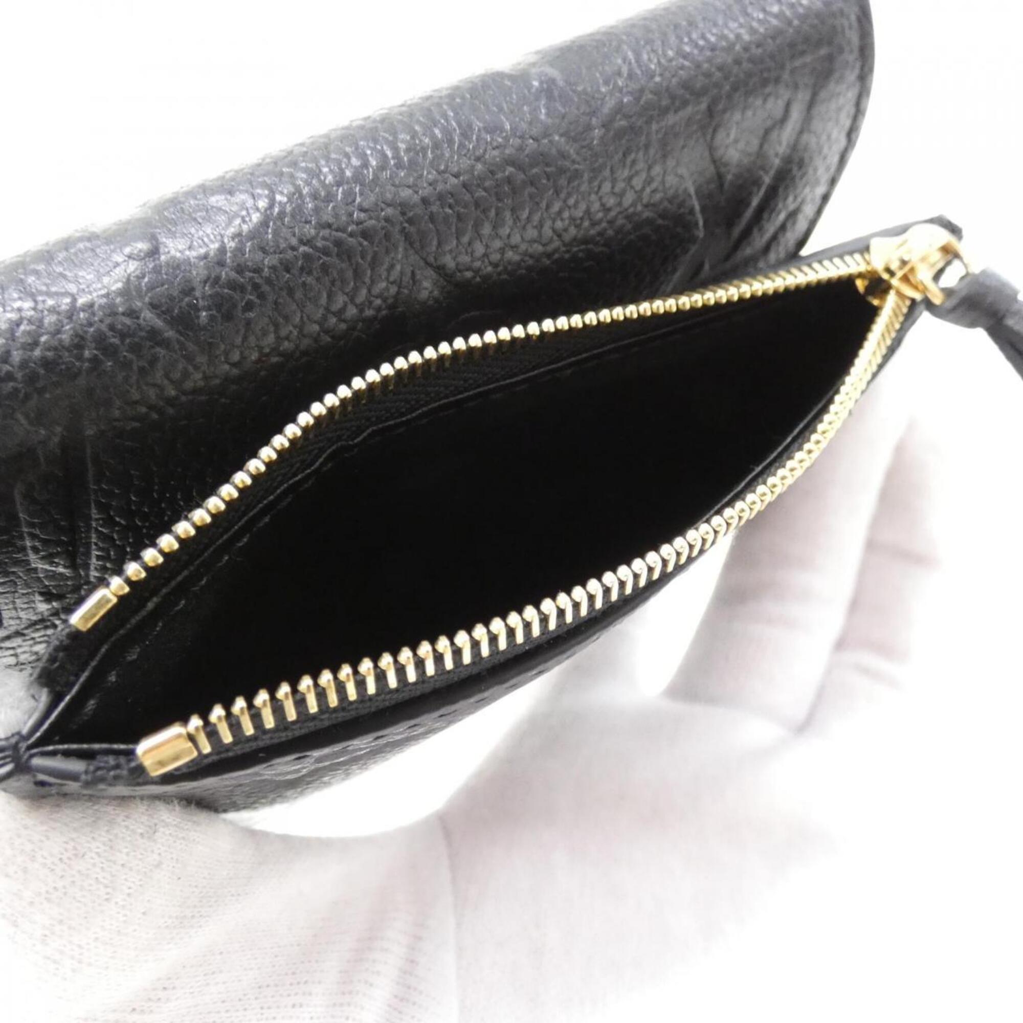 Louis Vuitton Black Leather Wallet (Tri-Fold) (Pre-Owned)