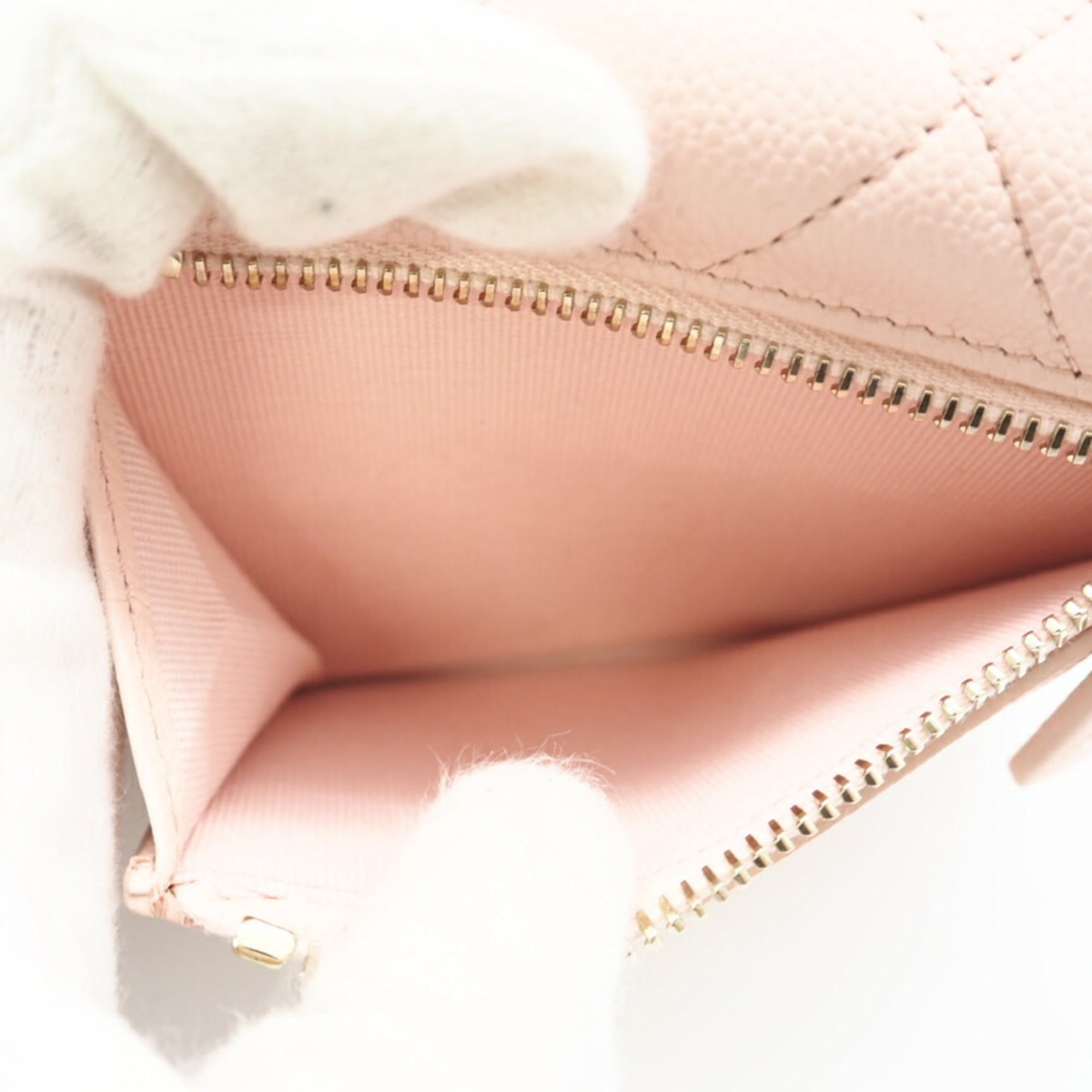 Chanel Matelasse Pink Leather Wallet (Tri-Fold) (Pre-Owned)