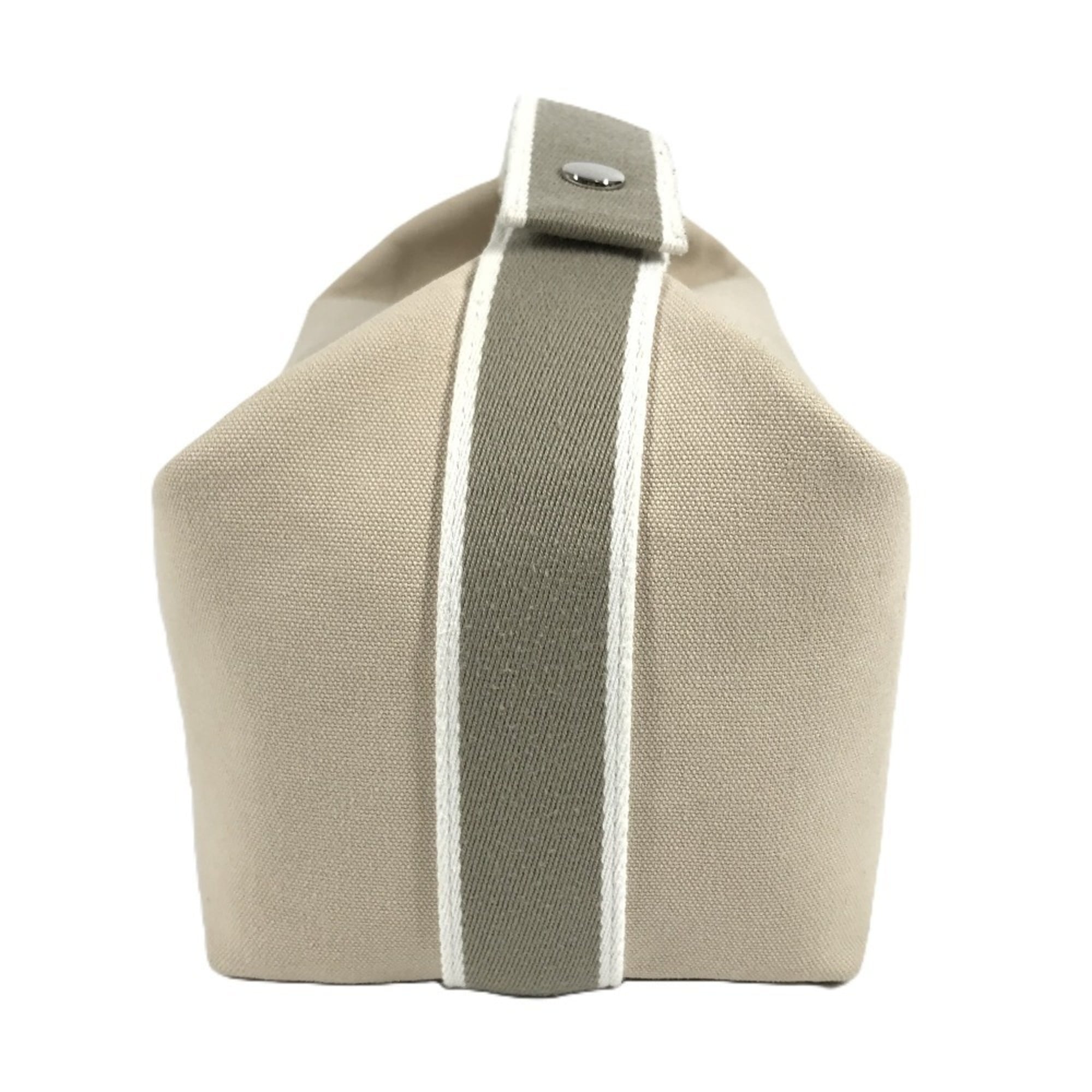 Hermes Beige Cotton Pouch Vanity Bag (Pre-Owned)