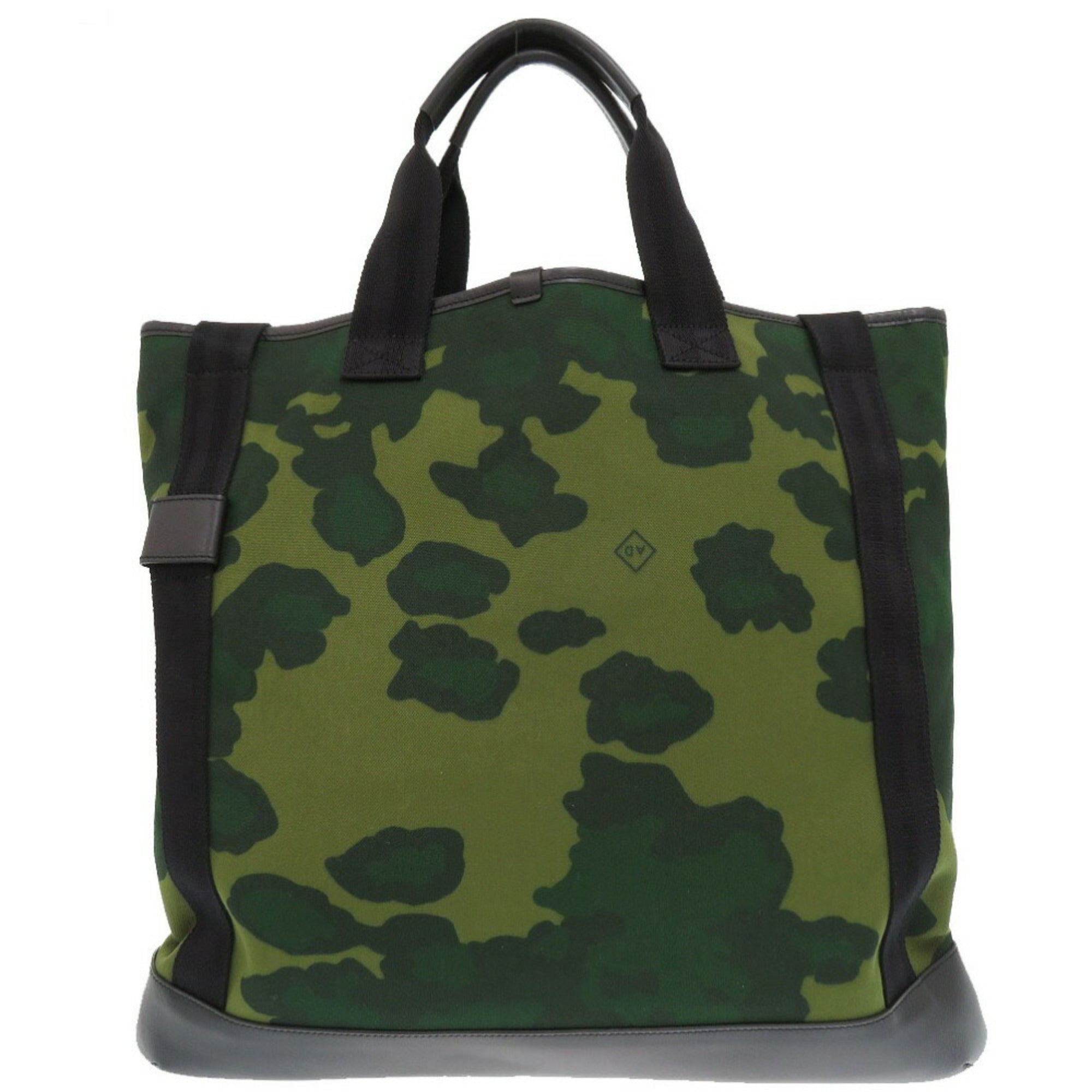 Dunhill Black Green Canvas Leather Tote Bag (Pre-Owned)