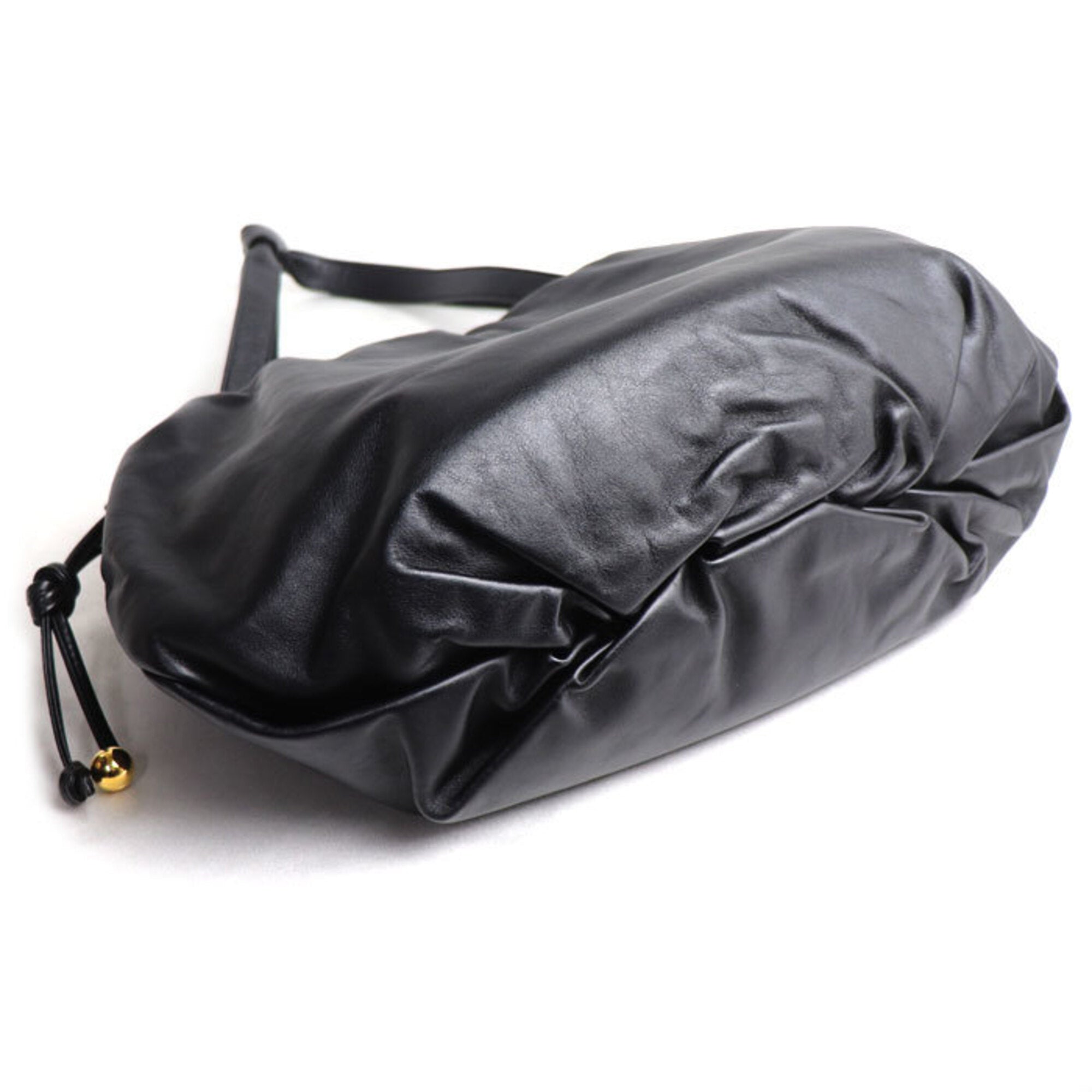 Bottega Veneta Black Leather Shoulder Bag (Pre-Owned)
