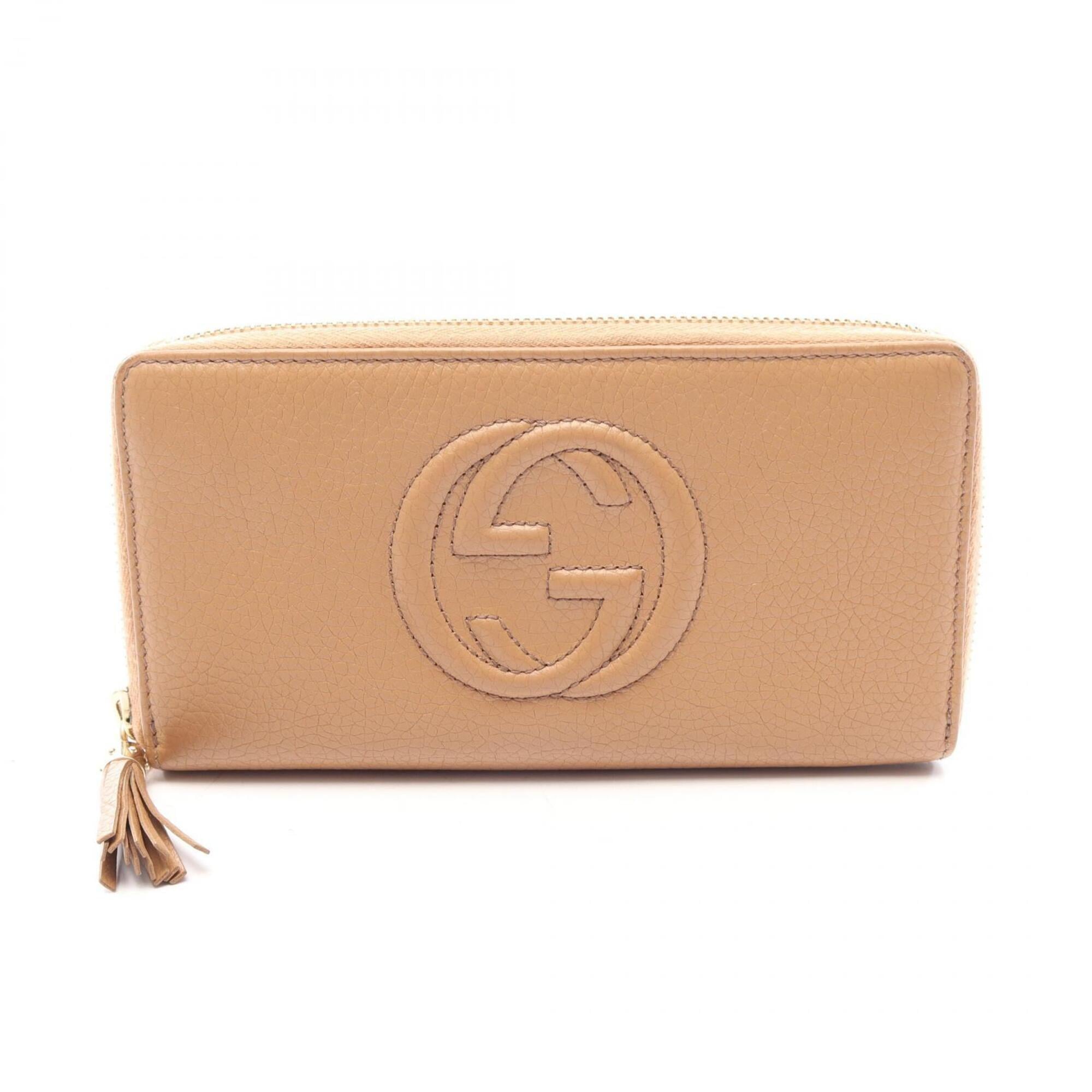 Gucci Brown Leather Long Wallet (Bi-Fold) (Pre-Owned)
