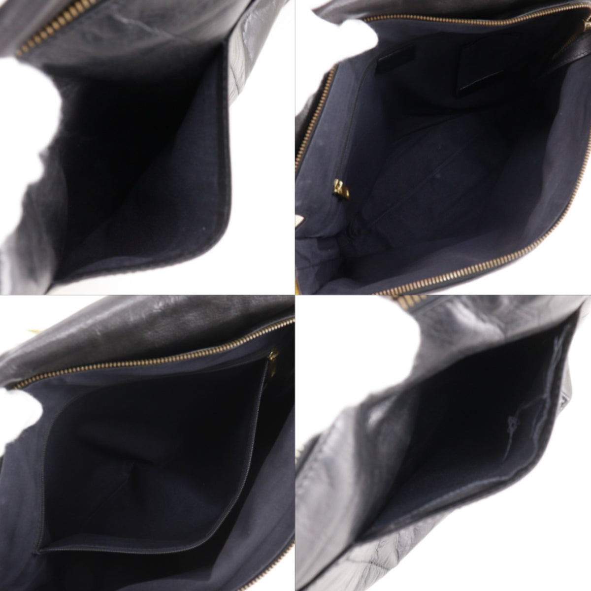 Bally Black Yellow Leather Shoulder Bag (Pre-Owned)