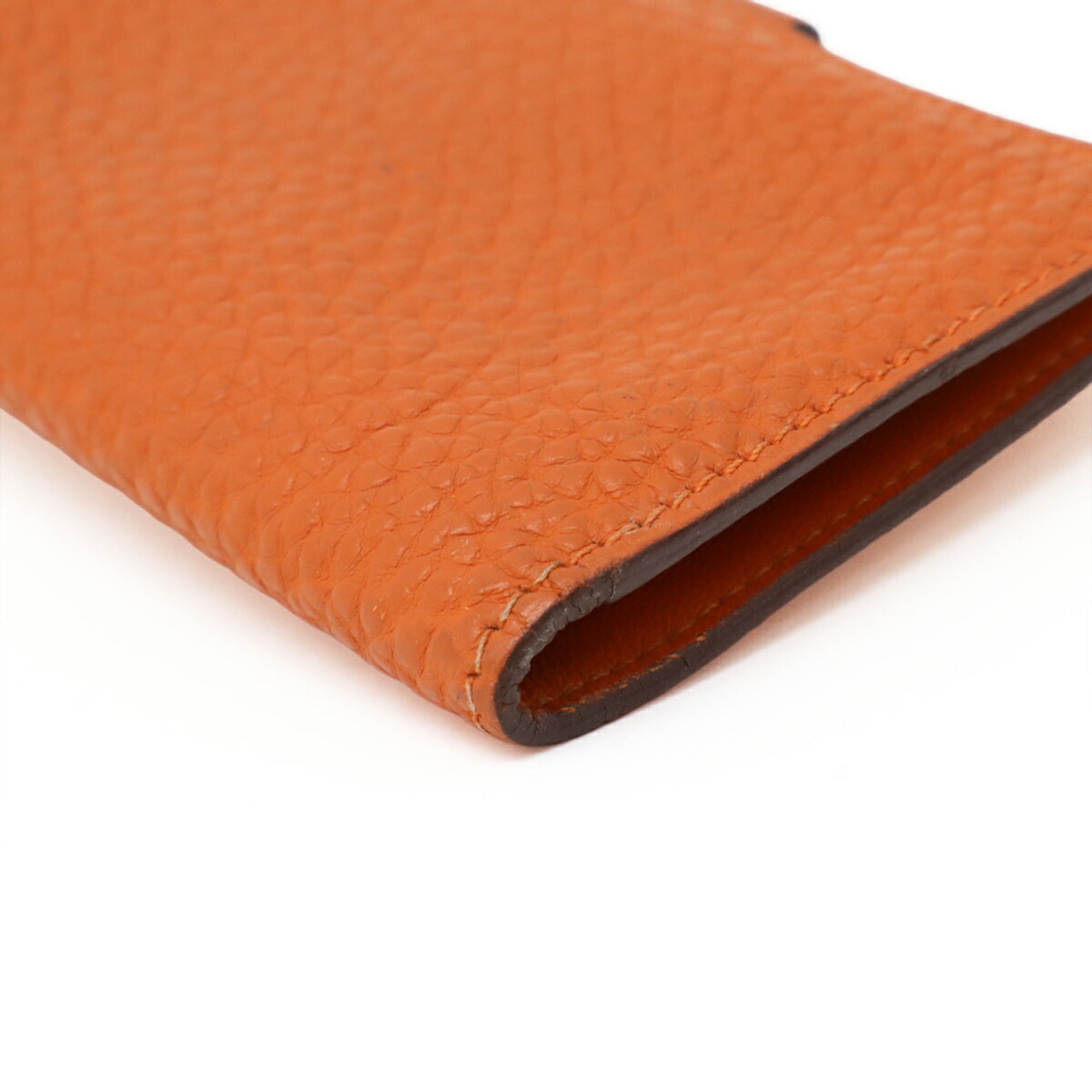 Hermes Orange Togo Leather Coin Purse/Coin Case (Pre-Owned)