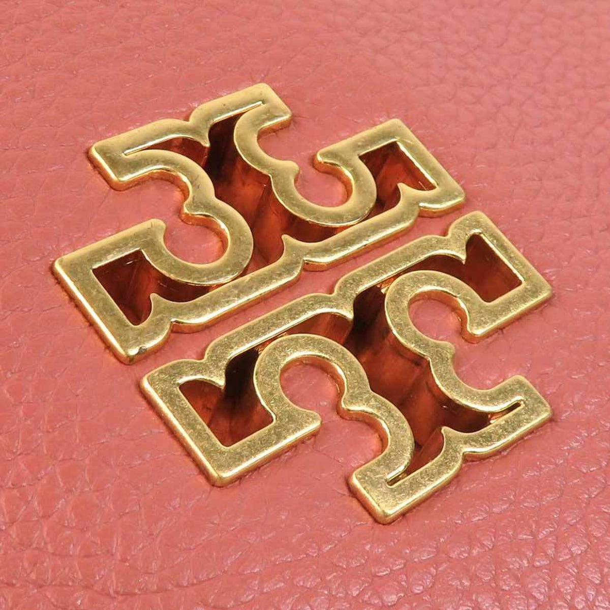 Tory Burch Coral Orange Leather Shoulder Bag (Pre-Owned)