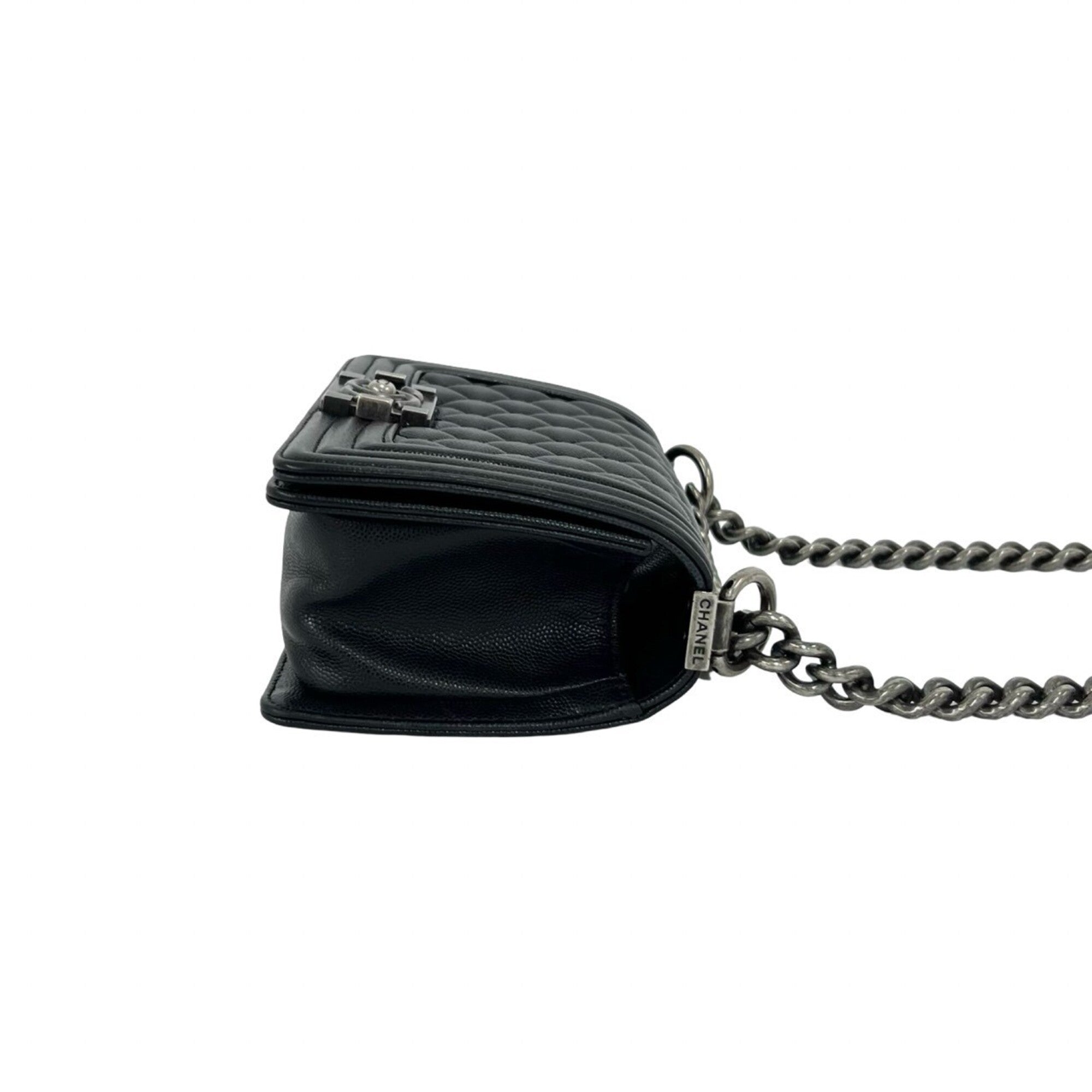 Chanel Black Grained Calfskin Shoulder Bag (Pre-Owned)