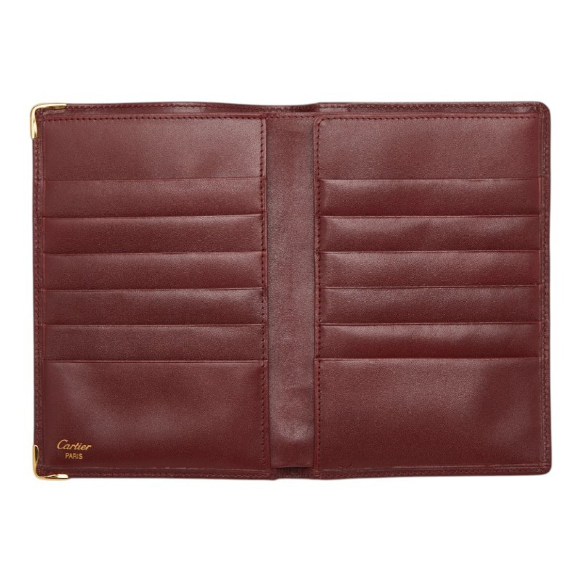 Cartier Bordeaux Wine Red Leather Wallet (Bi-Fold) (Pre-Owned)