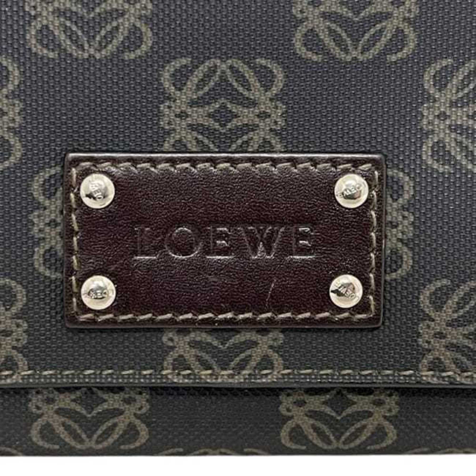Loewe Gray Pvc Leather Long Wallet (Bi-Fold) (Pre-Owned)