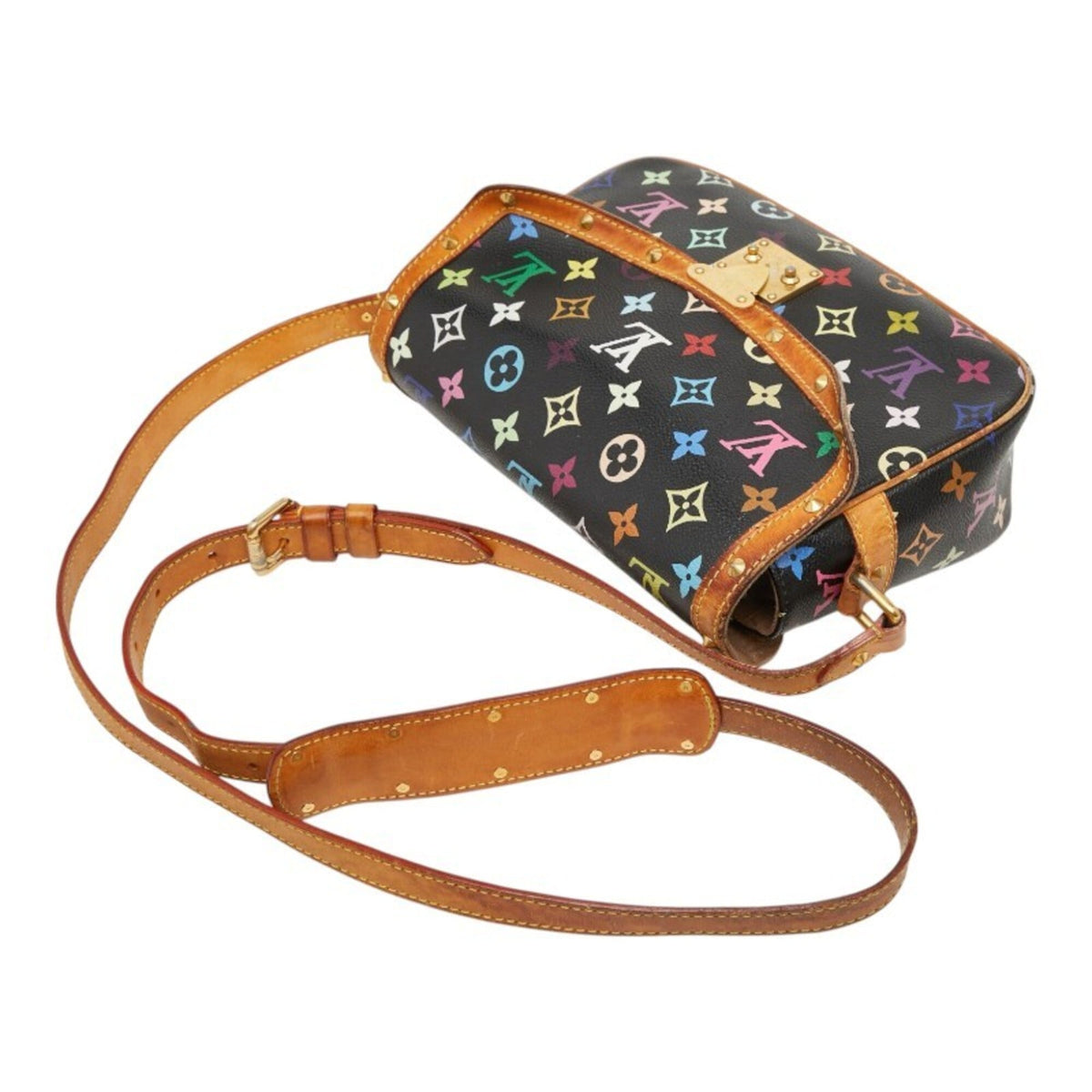 Louis Vuitton Black Brown Pvc Leather Shoulder Bag (Pre-Owned)