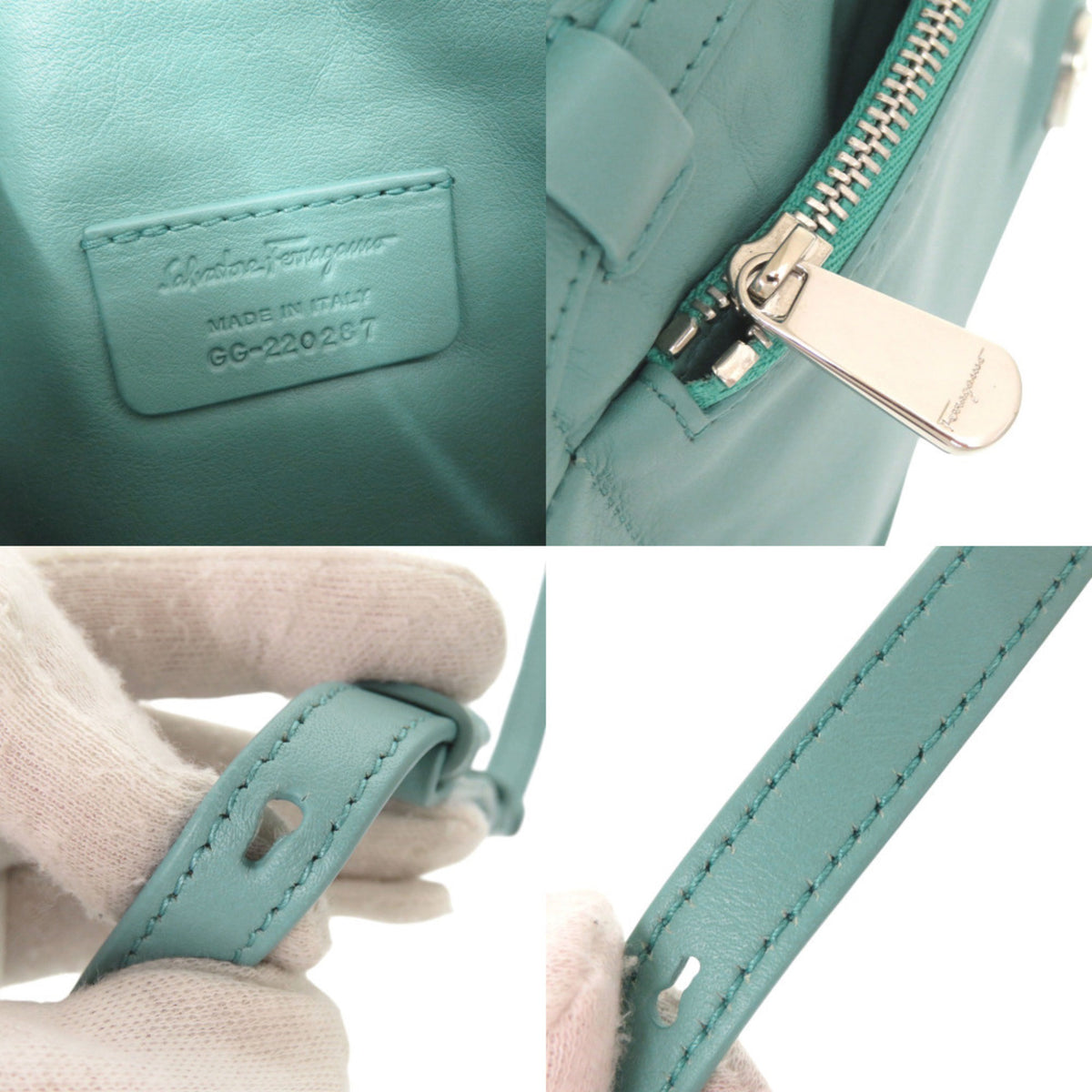 Salvatore Ferragamo Light Blue Leather Shoulder Bag (Pre-Owned)