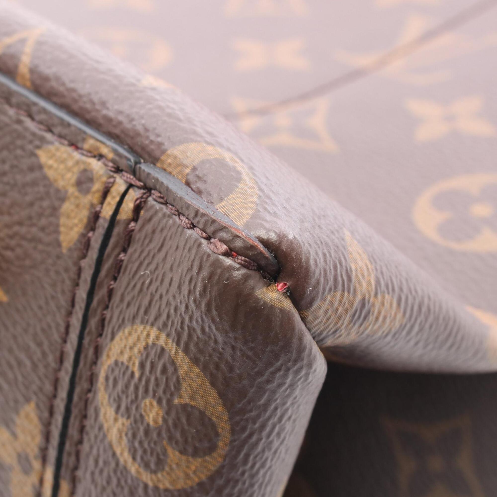 Louis Vuitton Brown Coquelicots Monogram Red Color Coated Canvas Leather Handbag Tote Bag (Pre-Owned)