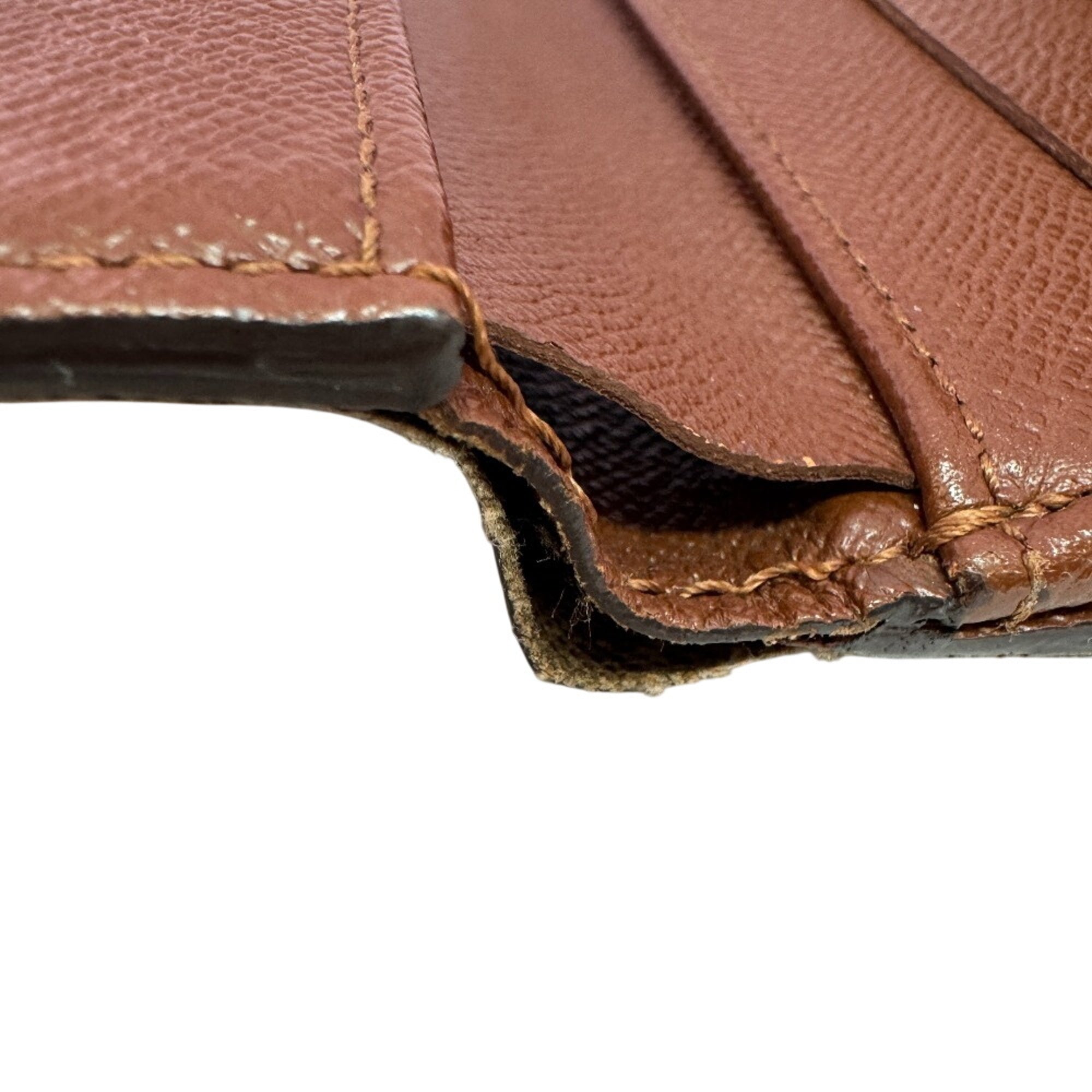 Louis Vuitton Brown Leather Wallet (Tri-Fold) (Pre-Owned)