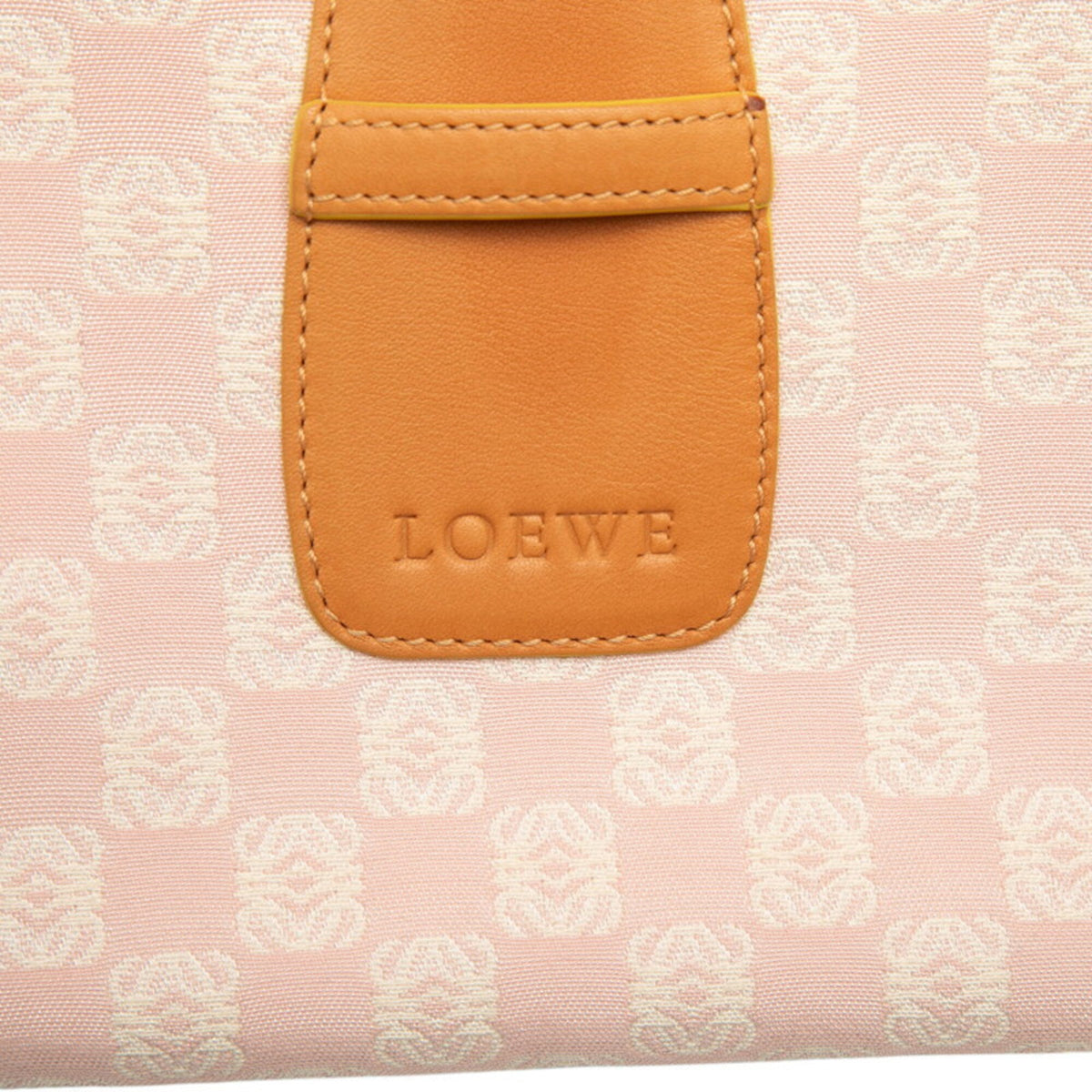 Loewe Brown Pink Canvas Leather Shoulder Bag (Pre-Owned)