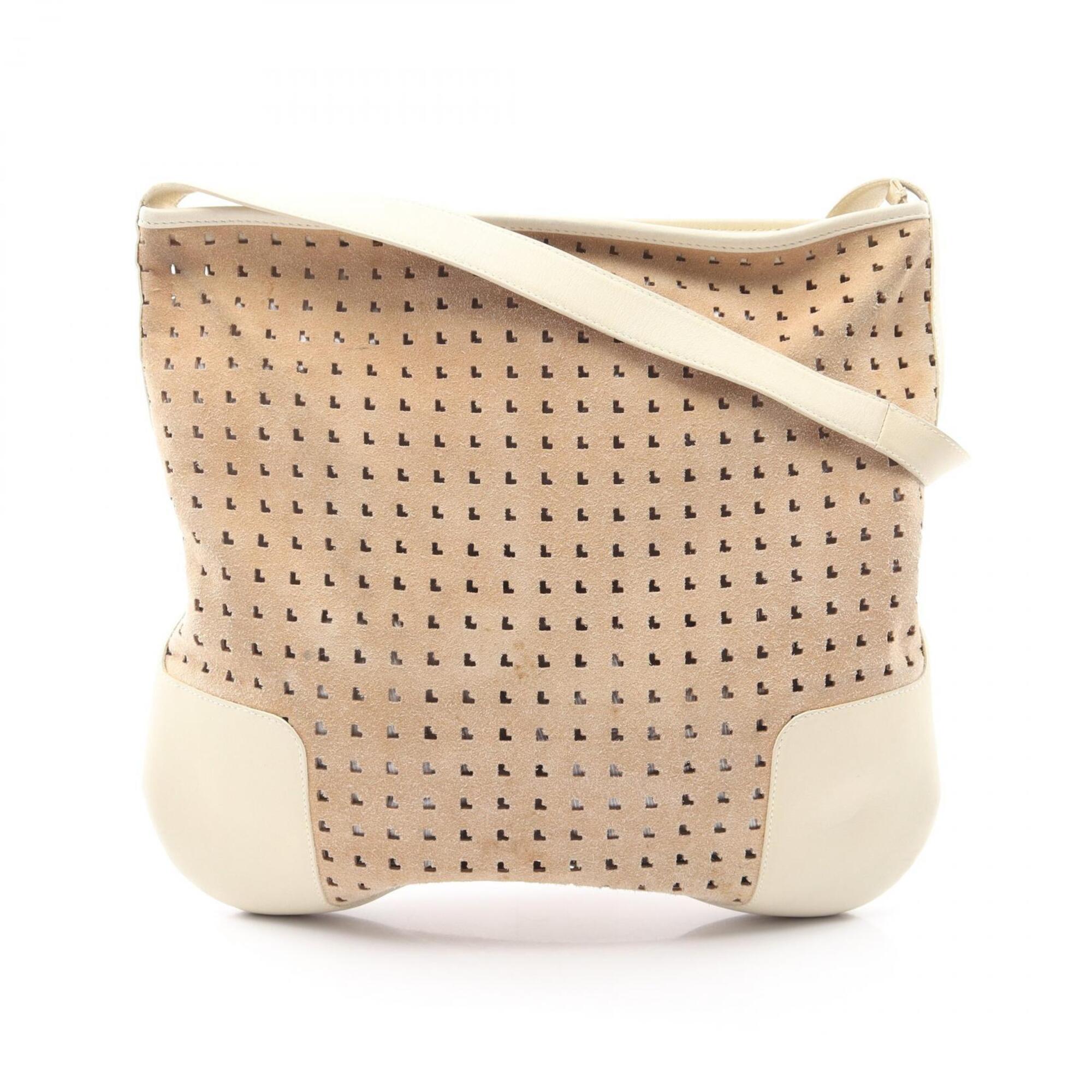 Loewe Beige Ivory Suede Leather Shoulder Bag (Pre-Owned)