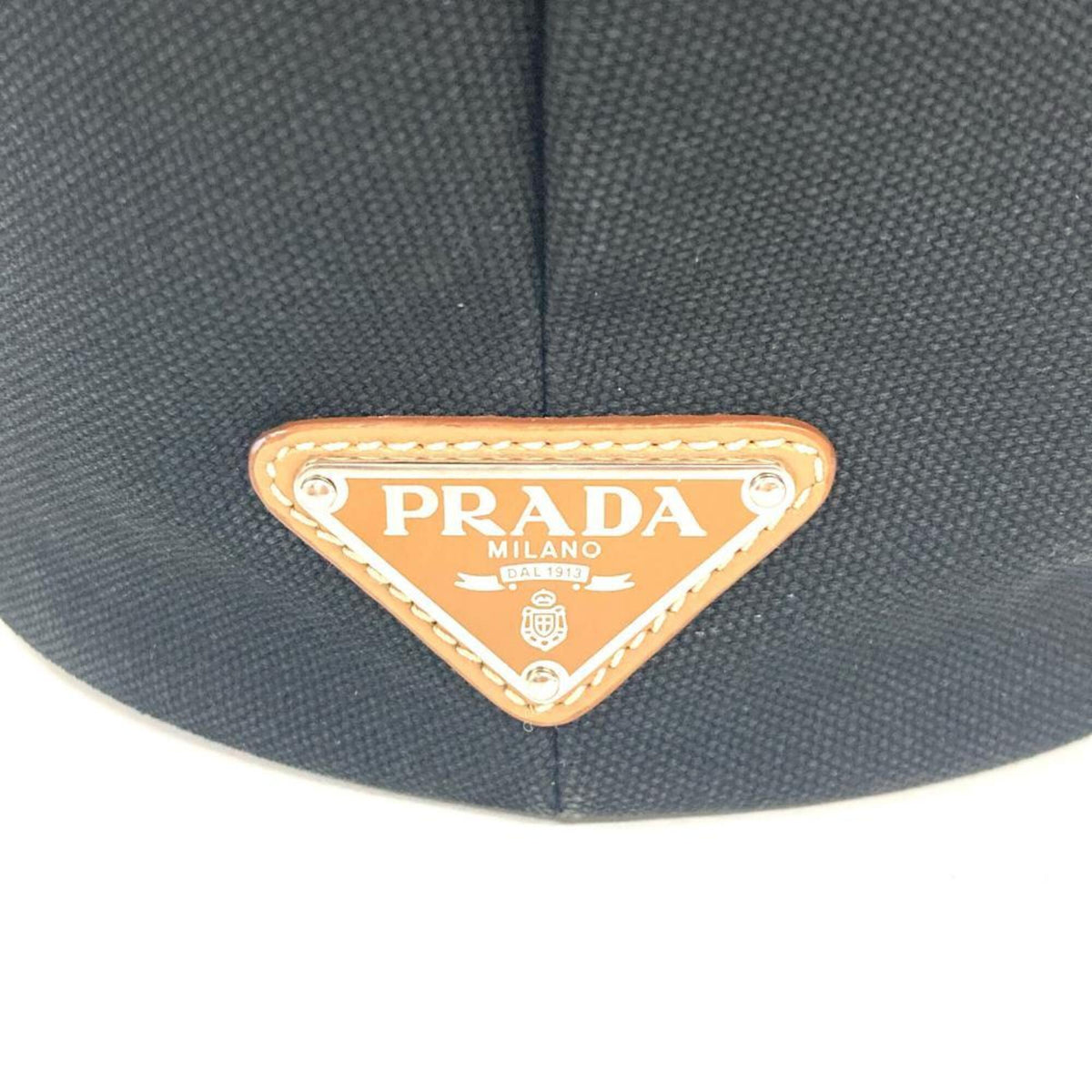 Prada Canapa Black Canvas Pouch Shoulder Bag Tote Bag (Pre-Owned)