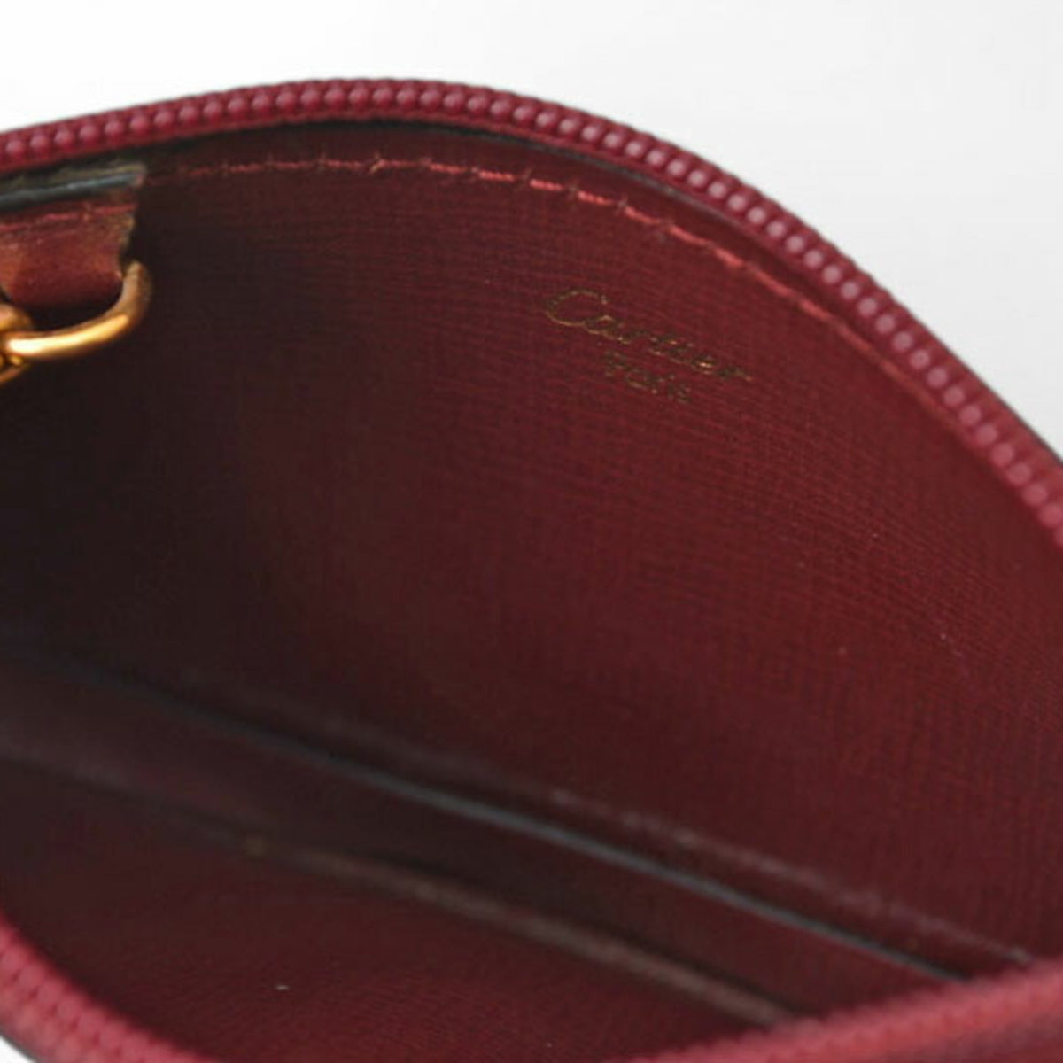 Cartier Must Bordeaux Leather Coin Purse/Coin Case (Pre-Owned)