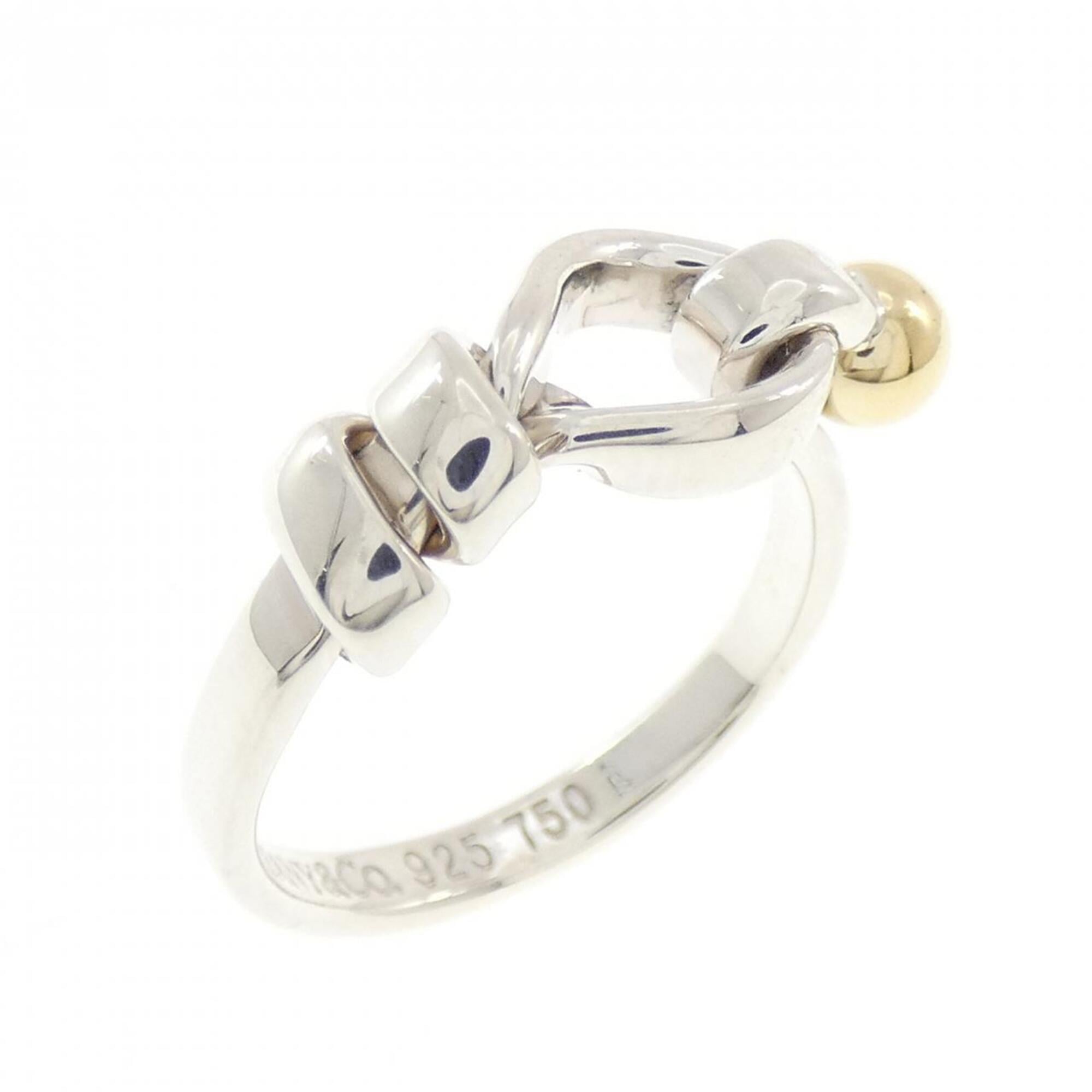 Tiffany Silver Yellow Gold Yellow Gold (18K) Silver 925 Band Ring (Pre-Owned)