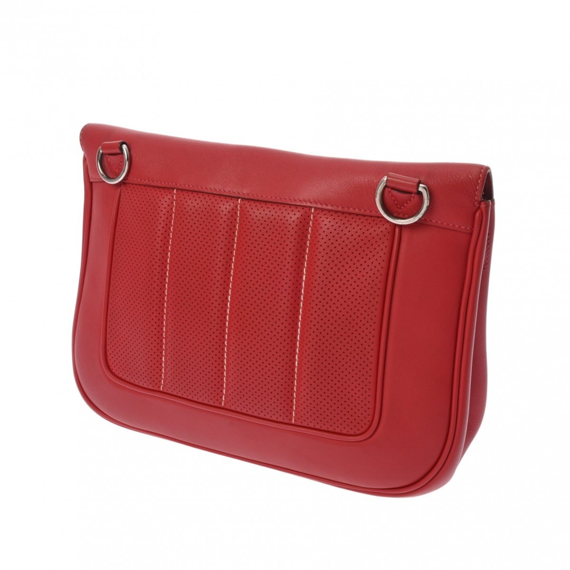 Hermes Rouge Casaque Swift Leather Shoulder Bag (Pre-Owned)