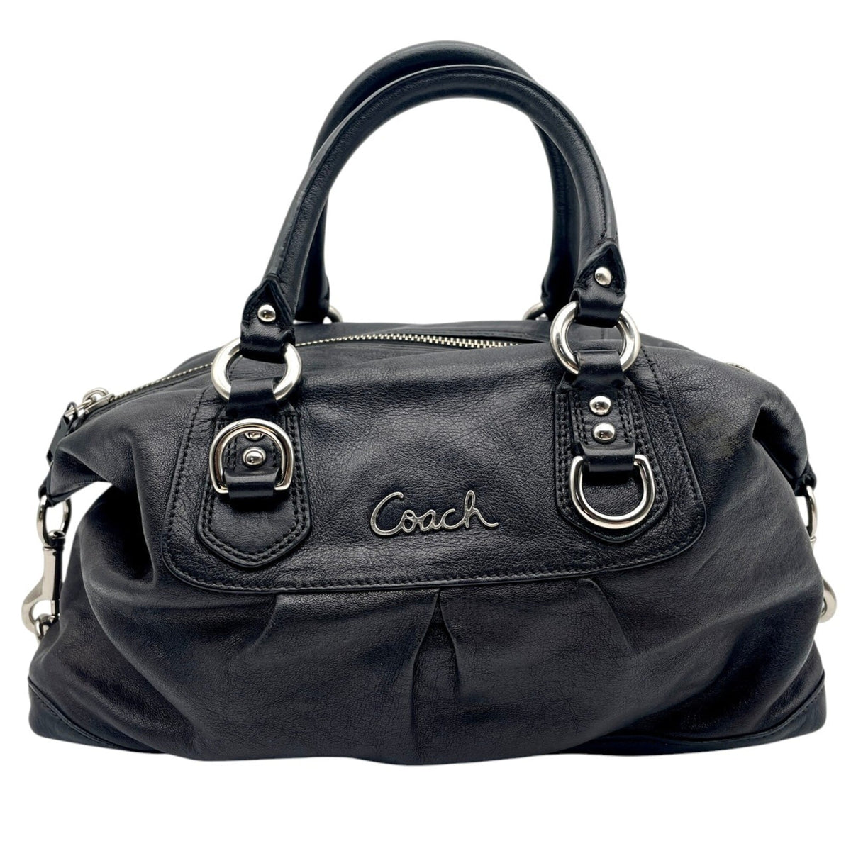 Coach Black Leather Handbag Shoulder Bag (Pre-Owned)