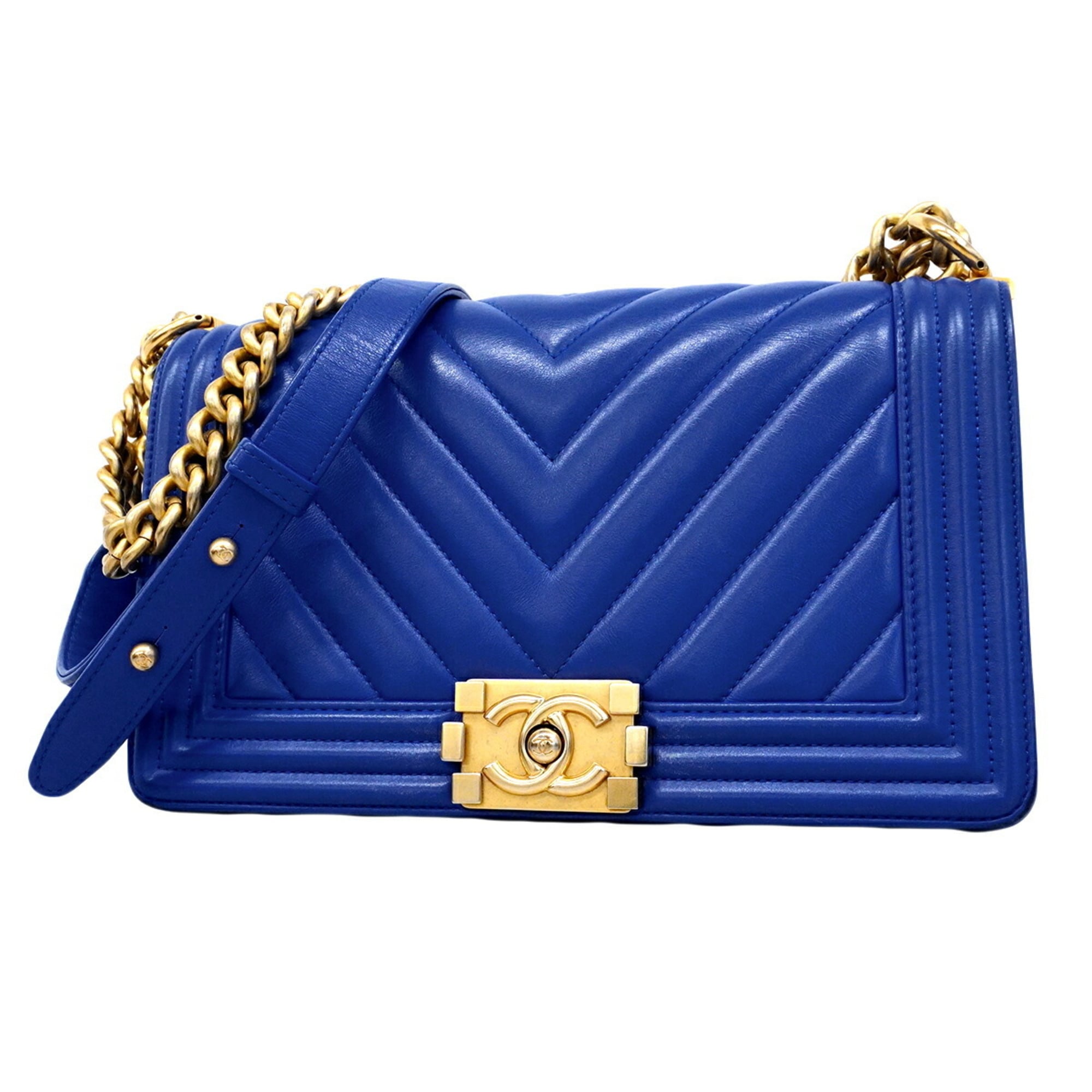 Chanel Blue Leather Shoulder Bag (Pre-Owned)
