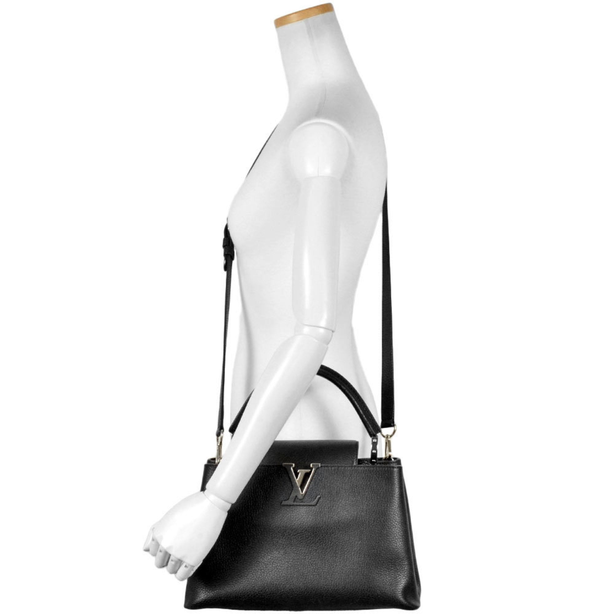 Louis Vuitton Black Noir Leather Handbag (Pre-Owned)