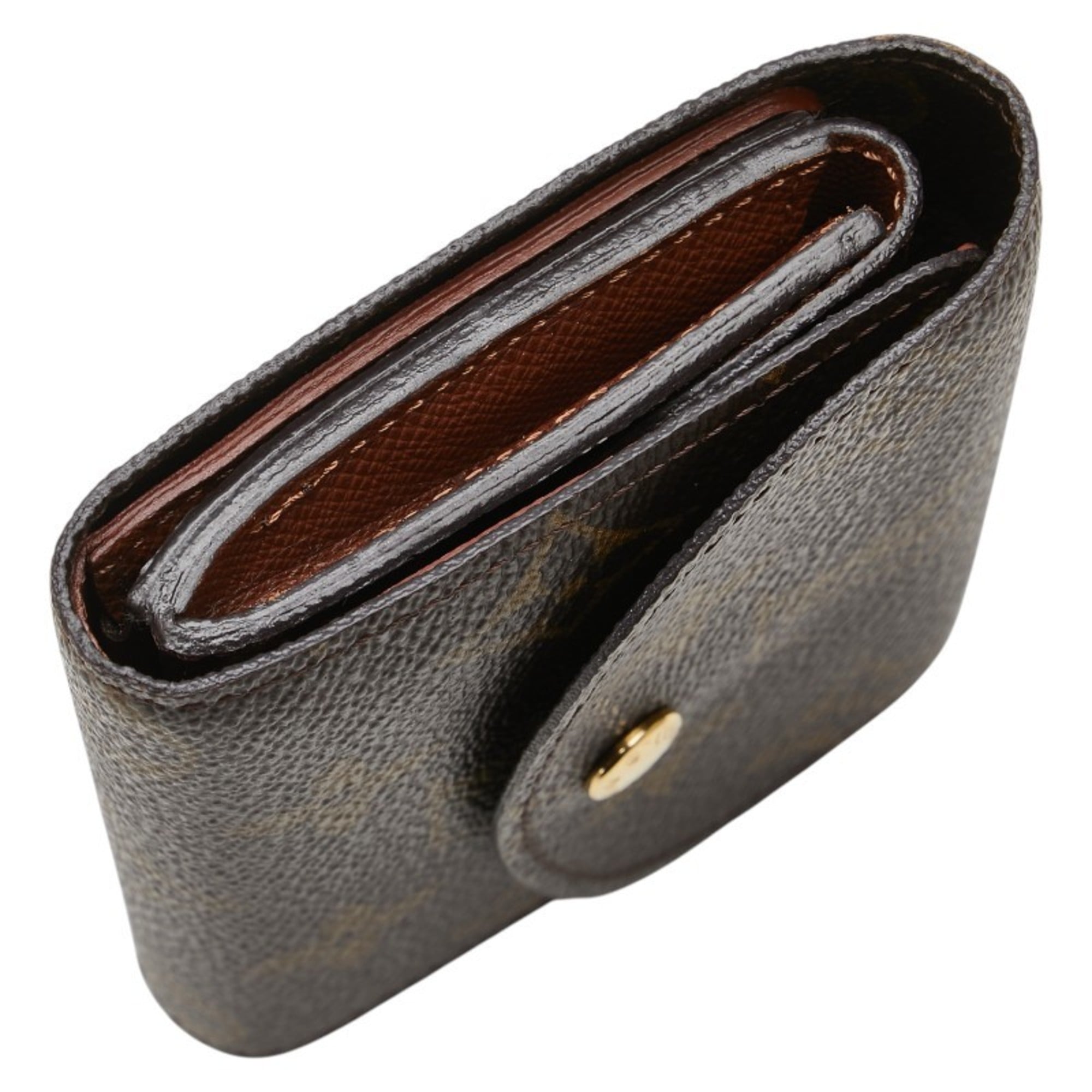 Louis Vuitton Monogram Brown Pvc Leather Wallet (Tri-Fold) (Pre-Owned)